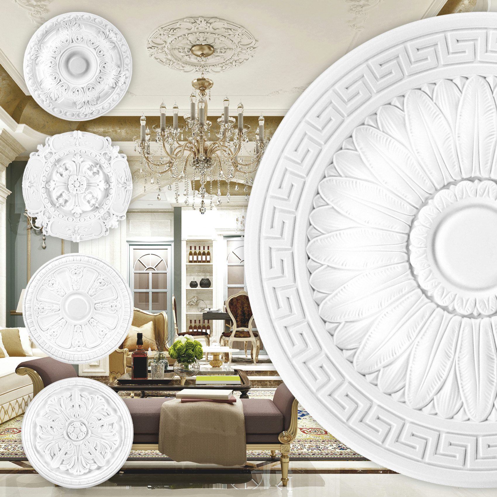 Grand Decor Wanddekoobjekt R110 (Stuckrosette aus günstig online kaufen