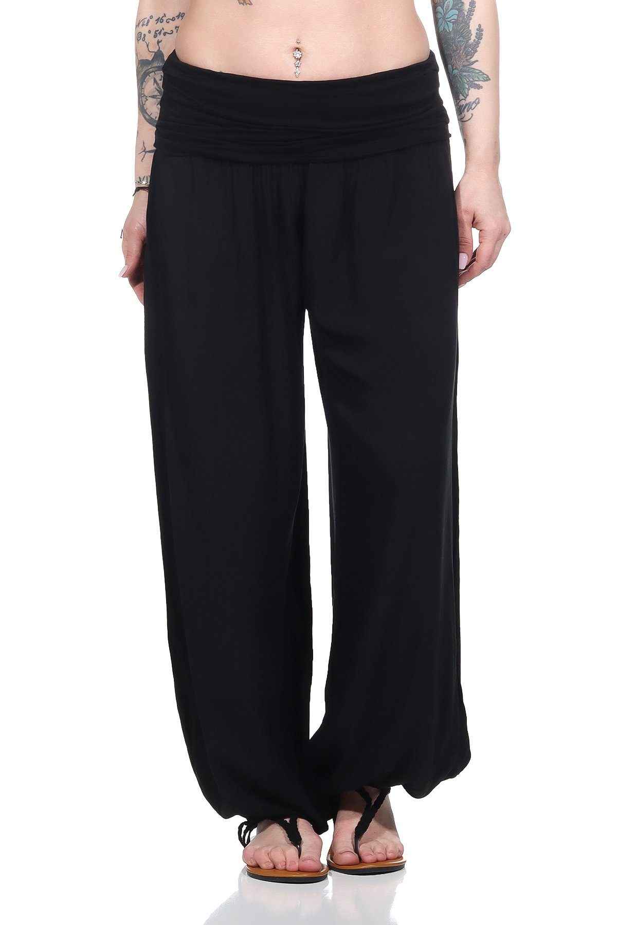 OriginalYou Haremshose Pluderhose sommerlich leichte Yogahose luftige Sommerhose (1-tlg) unifarben, hautfreundlicher Tuchstoff
