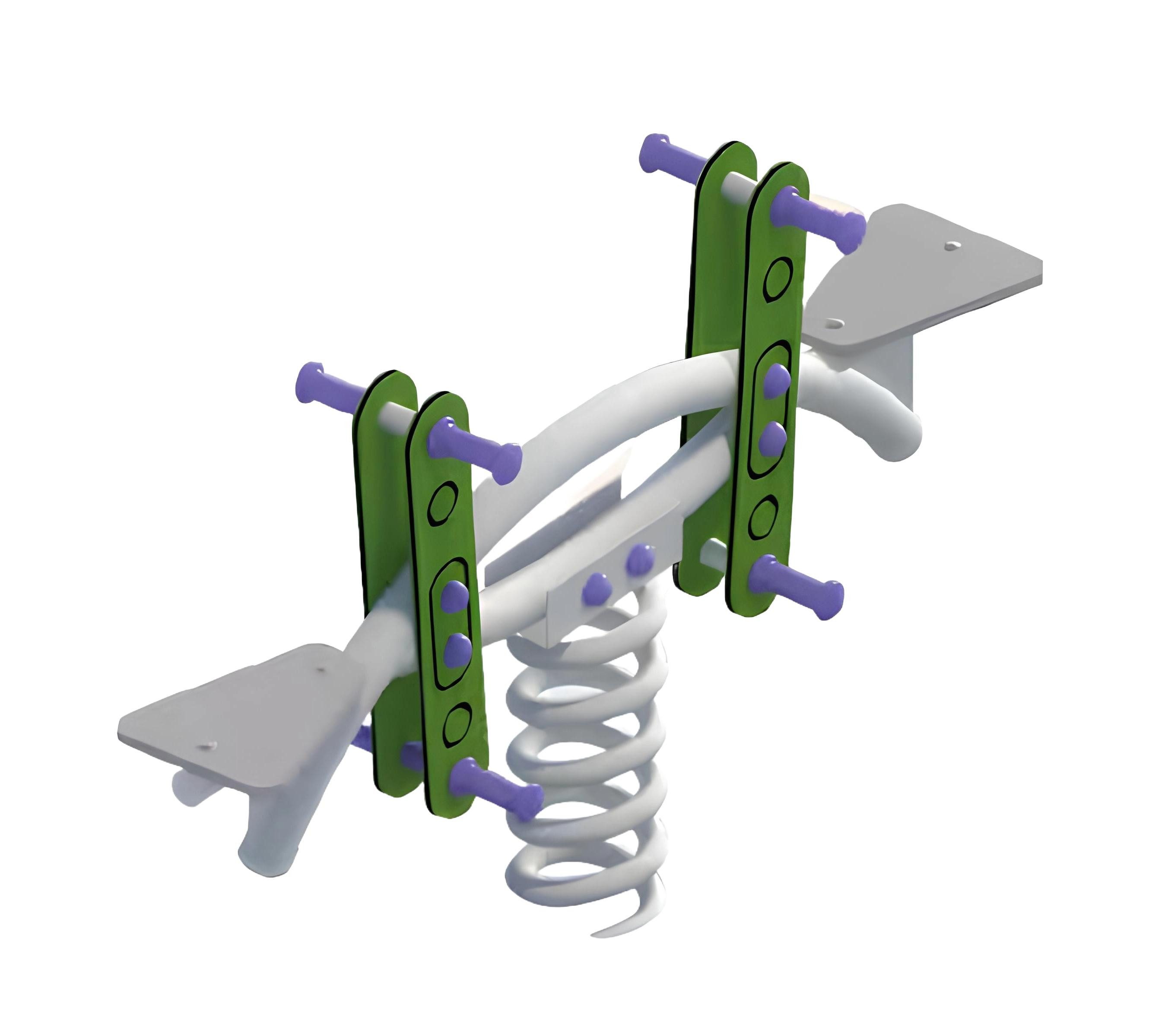 Xlmoebel Federwippe Doppelte Schaukelwippe mit Schwingfunktion für Kinder, robustes Design (Federwippe) Hergestellt in Europa