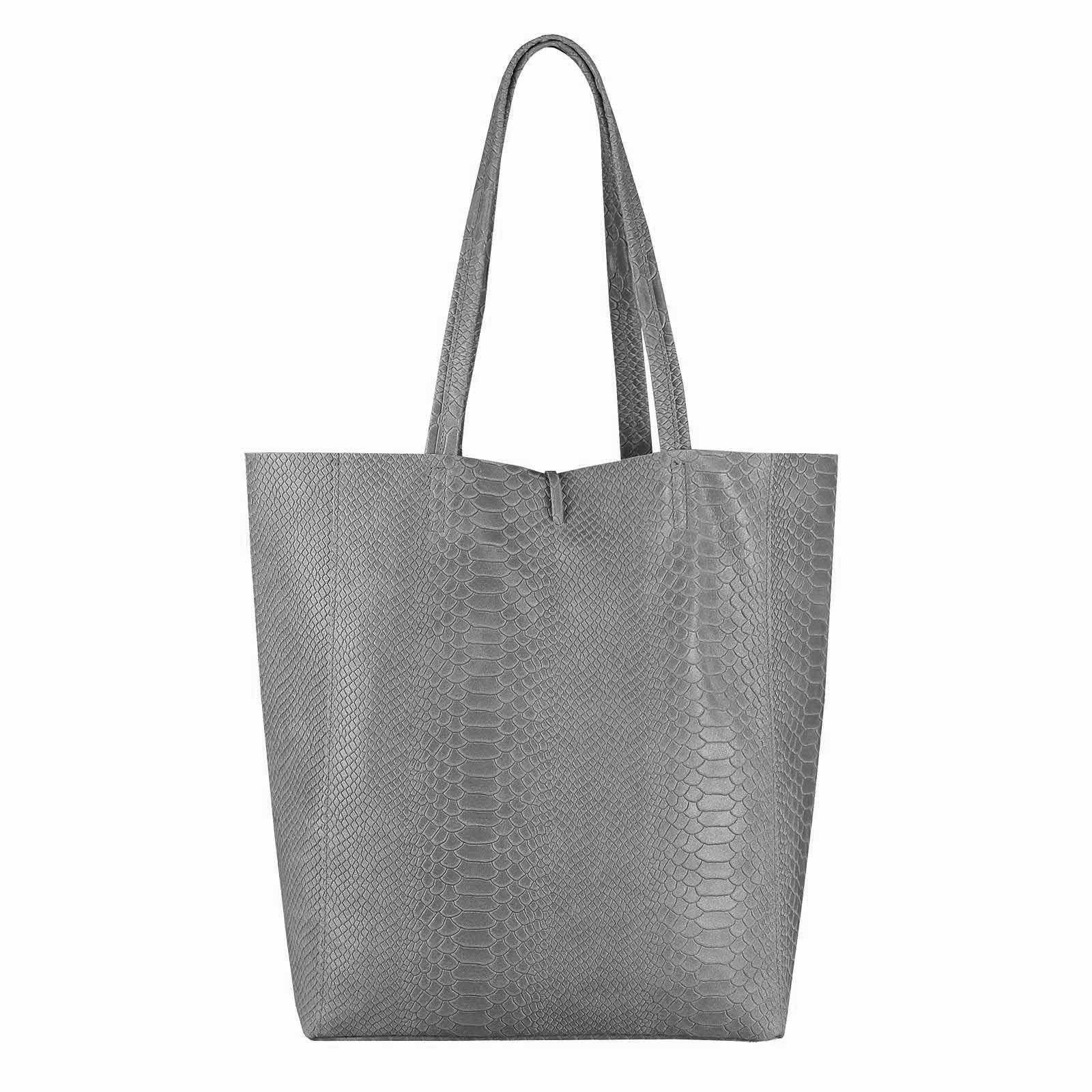 ITALYSHOP24 Schultertasche Made in Italy Damen Premium Leder SHOPPER Tasche HOBO Umhängetasche, Echtleder Business Bag leicht groß klassisch sicher geräumig Beutel