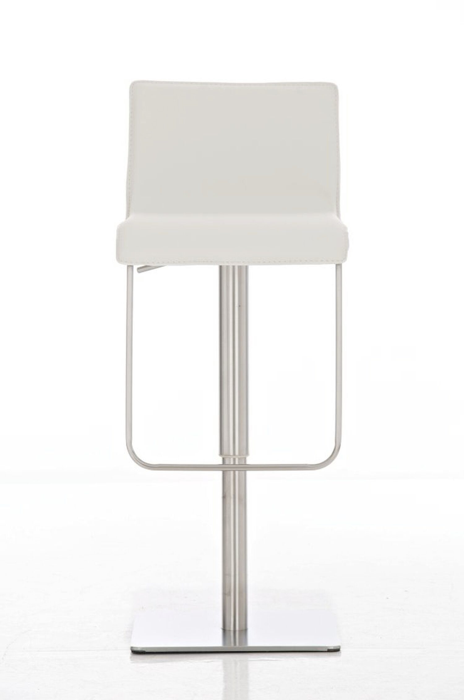 - Theke - & Hocker (mit höhenverstellbar - Edelstahl - drehbar Weiß 360° Kunstleder Fußstütze Lima Küche), Sitzfläche: für TPFLiving Barhocker