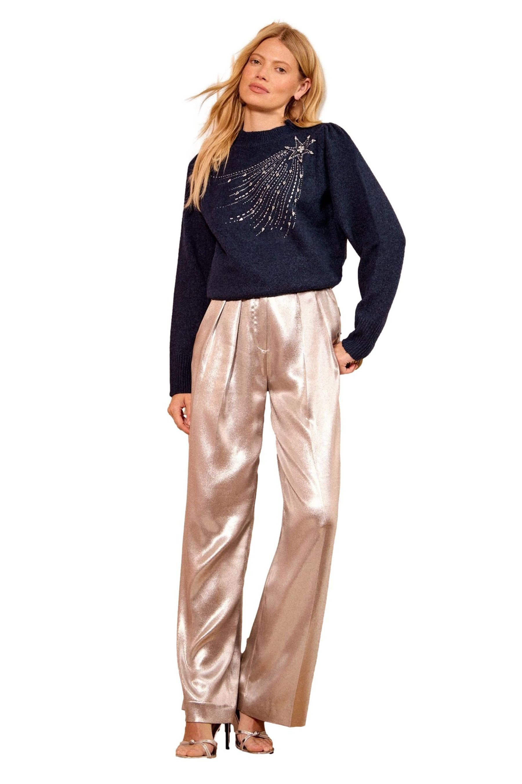 Strickpullover Love & Roses Verzierter Einhorn-Strickpullover