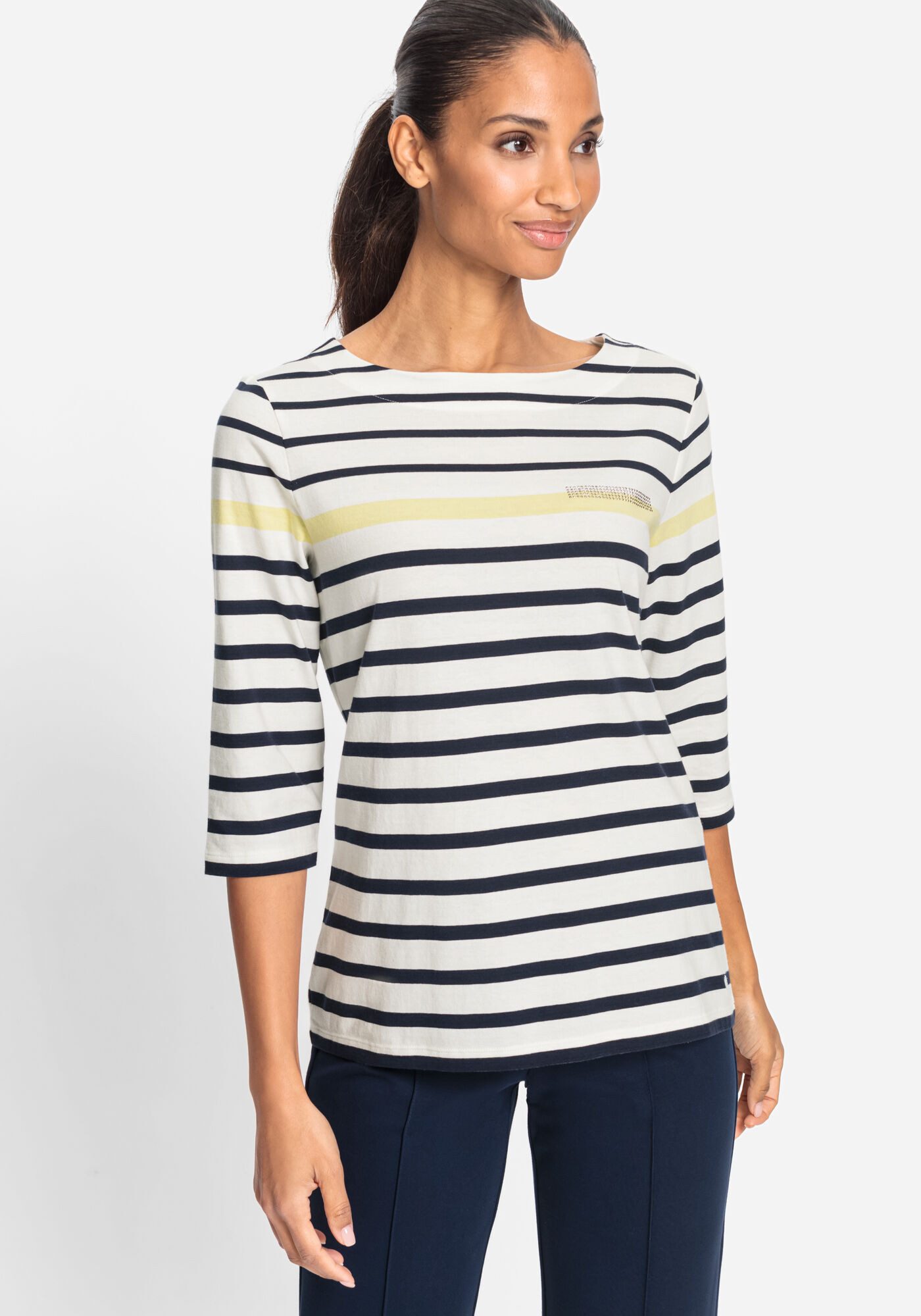 Olsen Print-Shirt (1-tlg) mit kleinen Dekosteinen günstig online kaufen