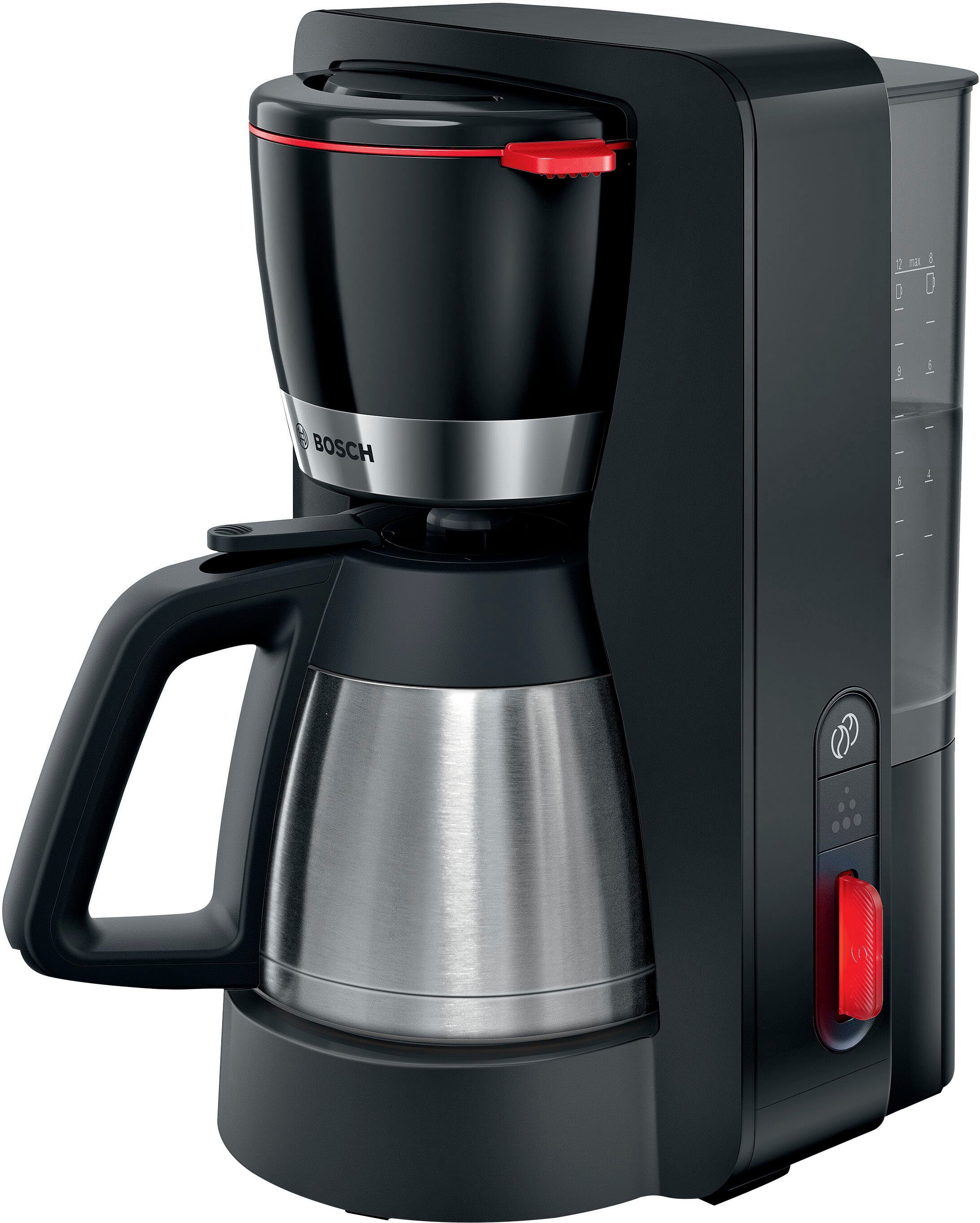 BOSCH Filterkaffeemaschine MyMoment TKA6M273, 1,1l Entkalkungsprogramm,Thermokanne,1200 Papierfilter 8-12 Kaffeekanne, Tassen, für intense, 1x4, Aroma W