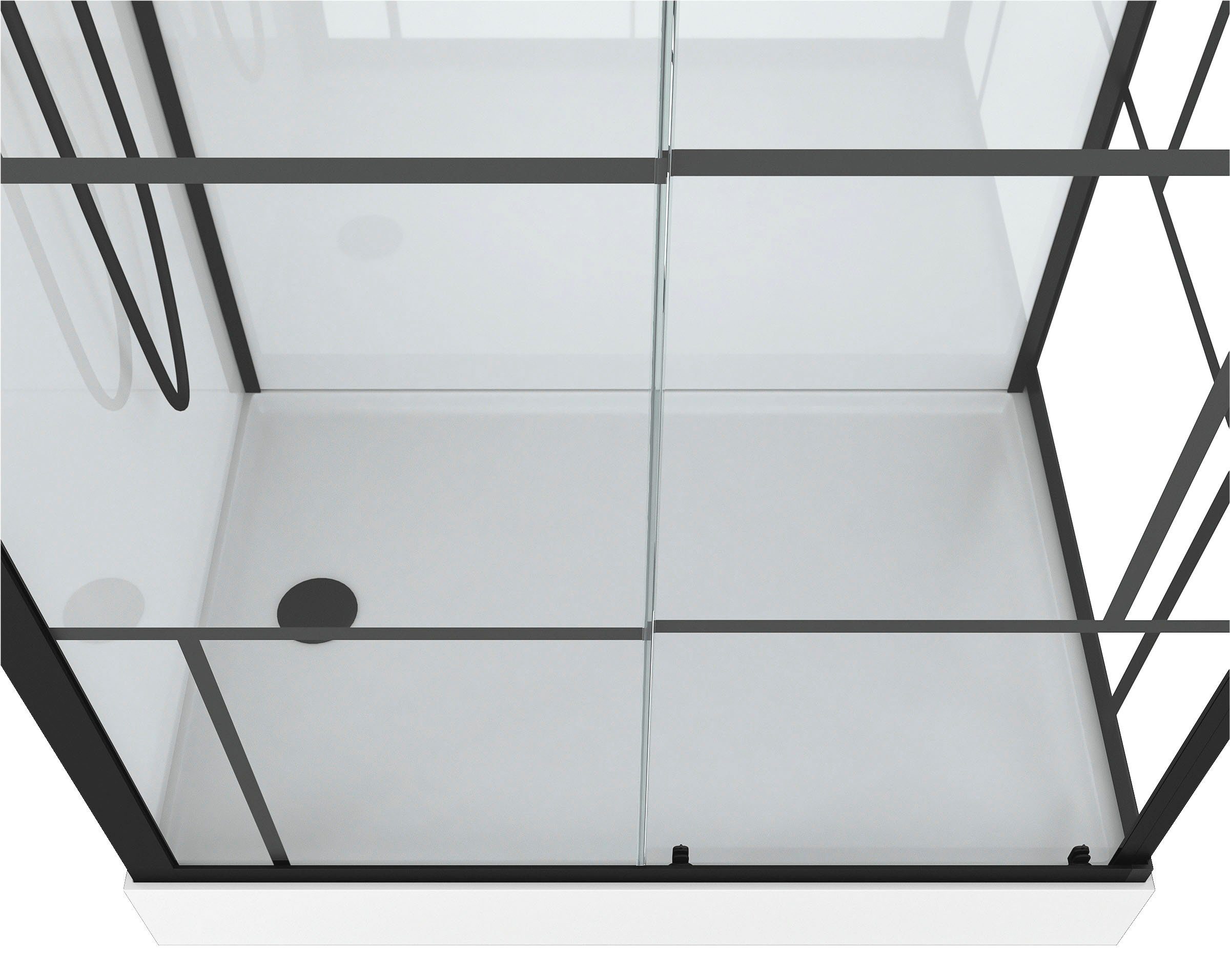Marwell Komplettdusche Bricks, BxT: 110x80 cm, Einscheibensicherheitsglas, inkl. Armaturen