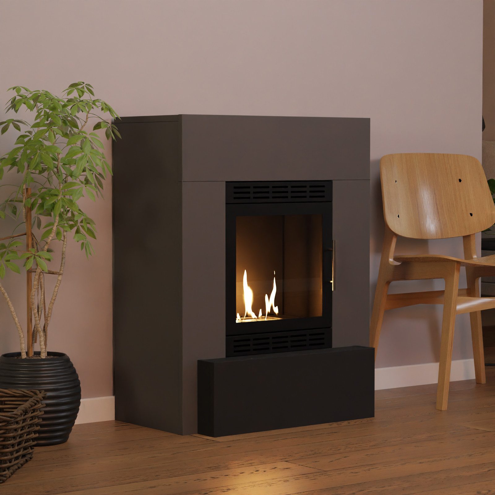 GLOW FIRE Echtfeuer-Dekokamin Odda Vision Ethanol Kamin, Bioethanol Kamin mit 3h Brenndauer, Heizleistung bis 2KW