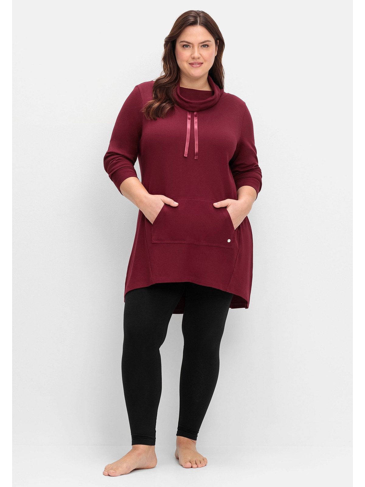 Sheego Sweatshirt Große Größen in A-Linie mit Stehkragen