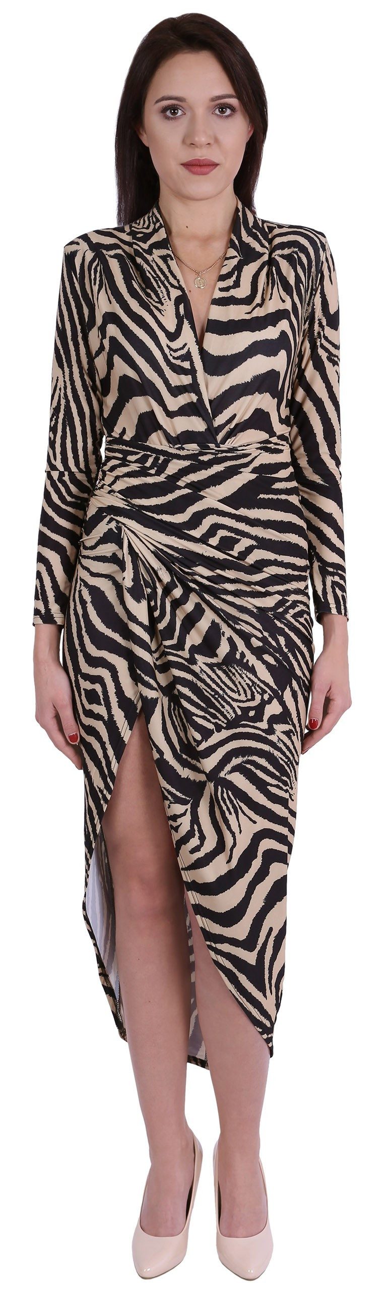 Sarcia.eu Maxikleid John Zack Angepasstes Kleid mit Tigerstreifen XL