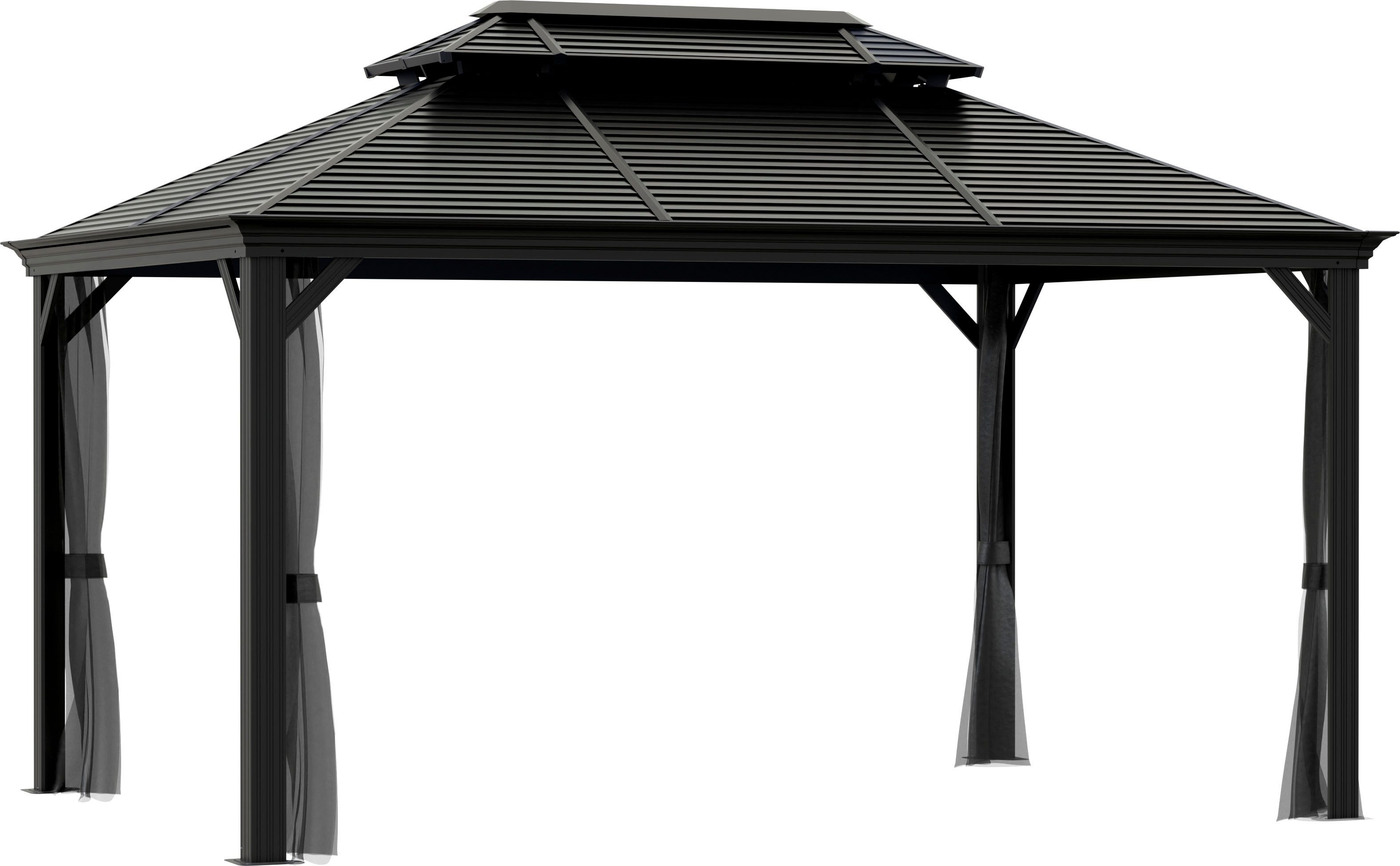 Sojag Pavillon Mykonos, (Set), BxTxH: 423x298x291 cm, inkl. Westmann Heizstrahler und Moskitonetz