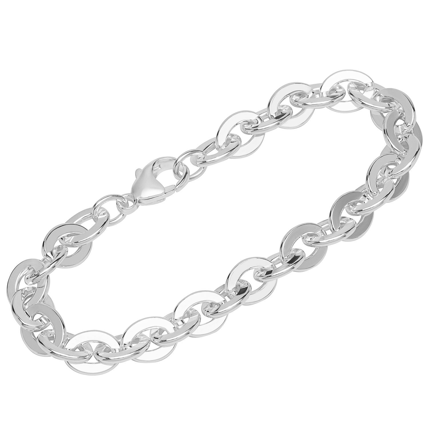 NKlaus Silberarmband Armband 925 Sterling Silber 22cm Weit Ankerkette f (1 Stück), Made in Germany