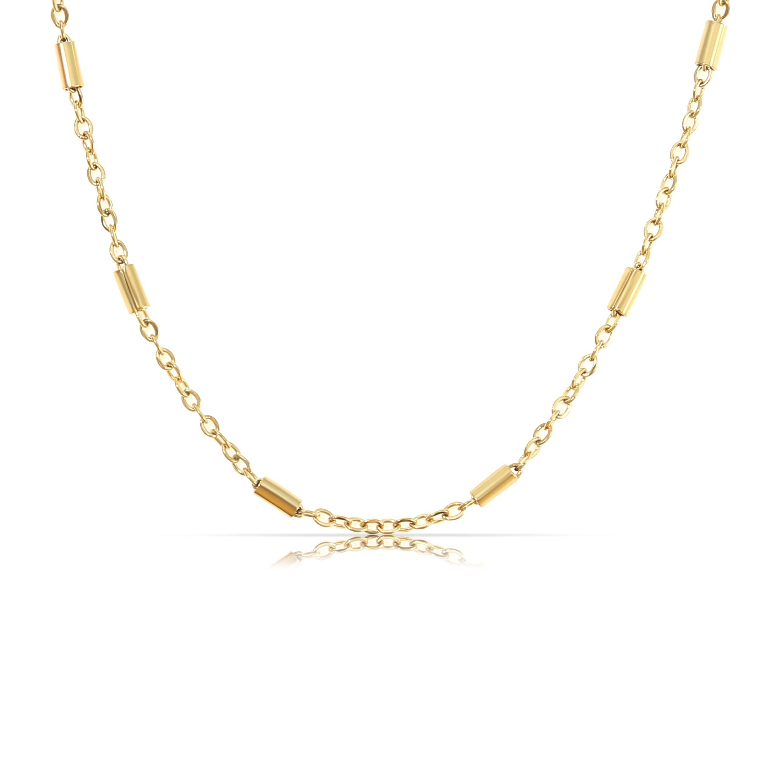 Made by Nami Edelstahlkette Minimalistische Halskette für Damen mit starkem Karabiner-Verschluss, Choker-Kette Frauen & Mädchen Filigrane Gliederkette