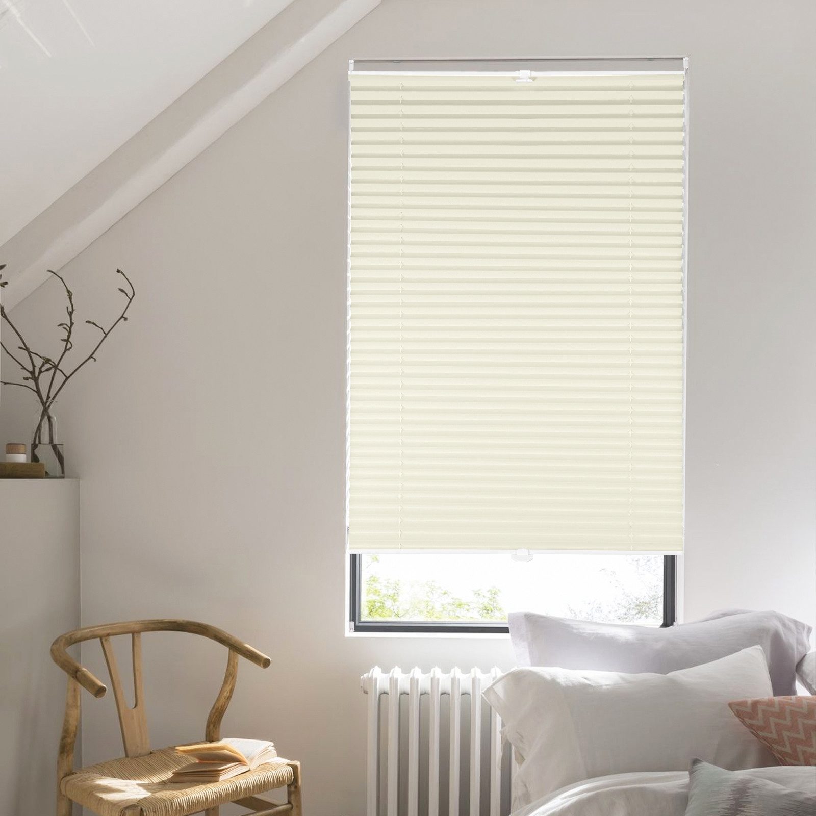 Sekey Plissee Plissee Klemmfix ohne Bohren Faltrollo Jalousie Rollo Beige, günstig online kaufen