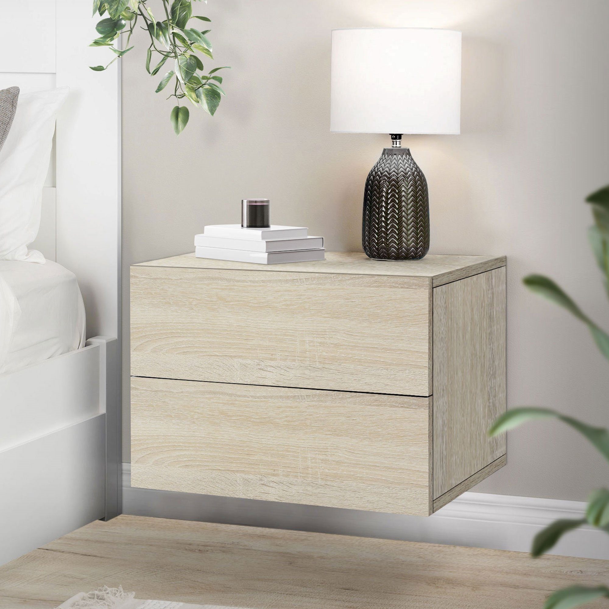 Nachttisch Mix Natur Von Ceda – Beige, 34,5x32x47 Cm, Mit Tür, Holzoptik, Aus Spanplatte & Kiefer, Zum Selbstmontage