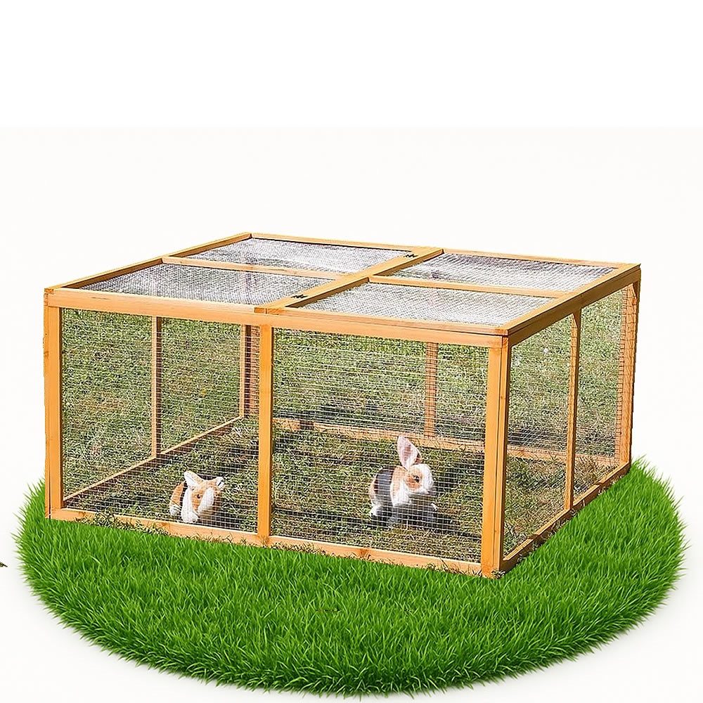 Freigehege Freigehege Hasenstall Kleintierstall Stall Käfig Freilauf Hasen Holz