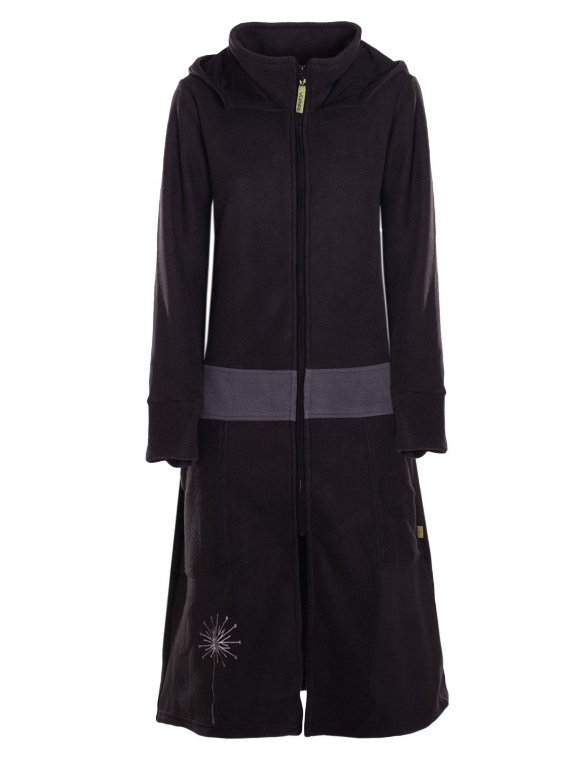 Vishes Kurzmantel Fleece Übergangsmantel mit Kapuze, Taschen, Daumenlöchern Alternative Bekleidung, Ethno, Hippie, Retro Style