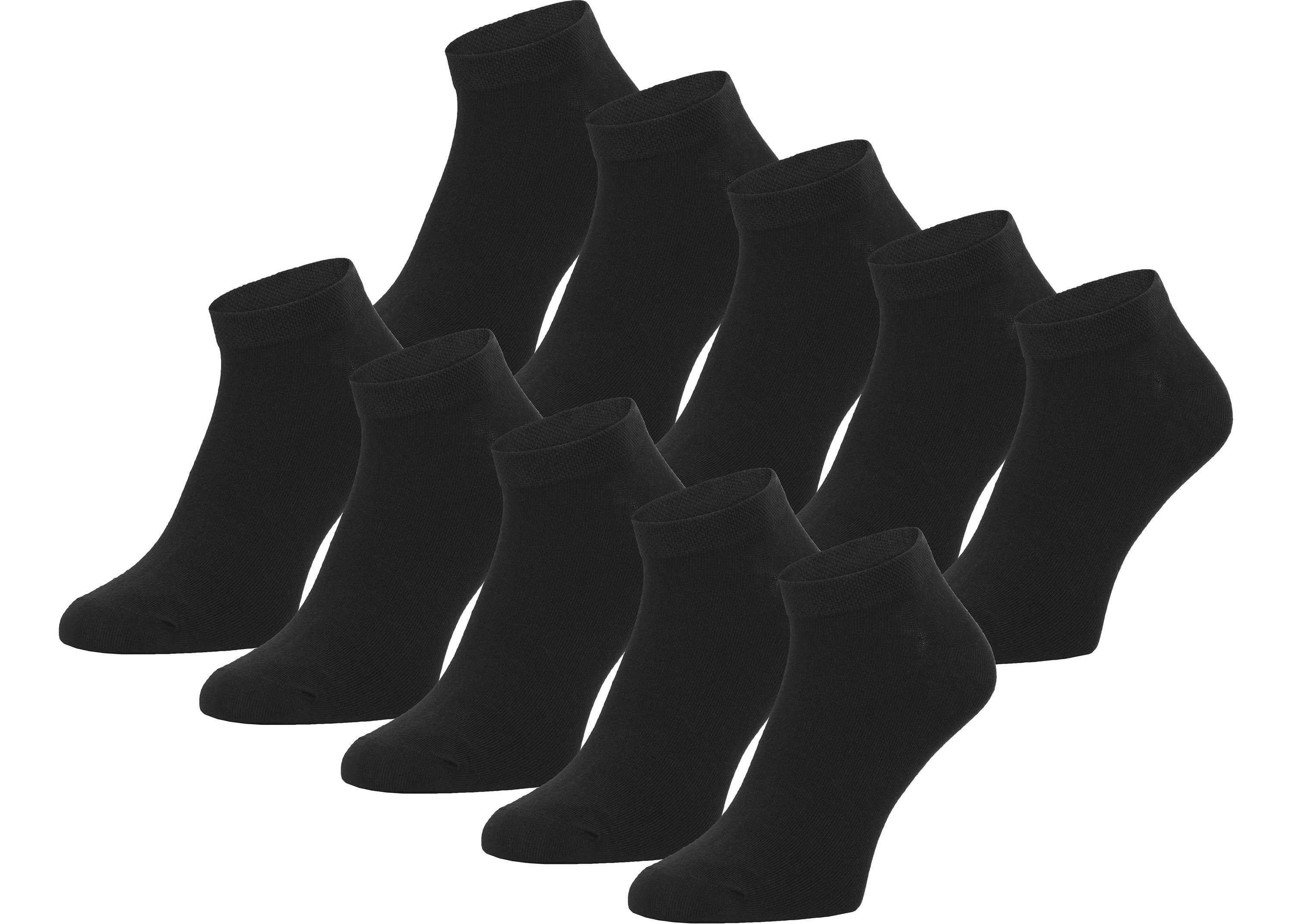 Ladeheid Socken Damen und Herren 5er 10er Pack Sneaker Socken AT004 Schwarz (10 Pack)