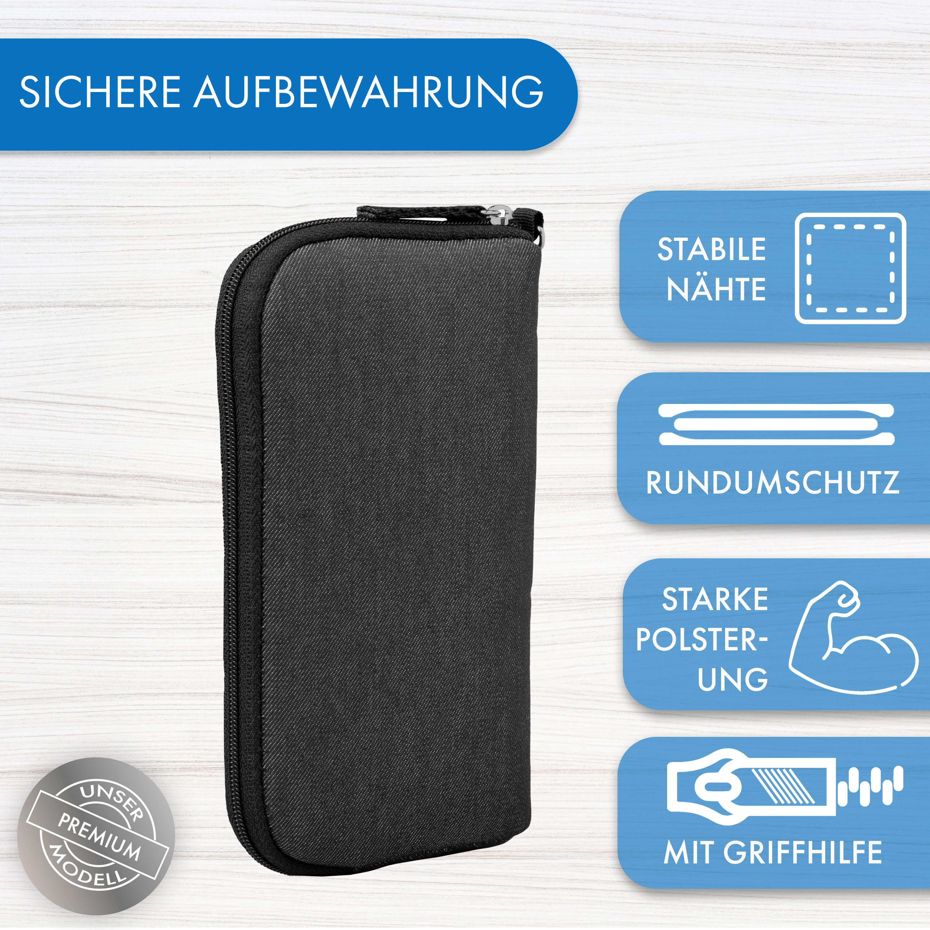 XiRRiX Handytasche für Smartphone oder Handy - Handyhülle Smartphonetasche (Handyhülle aus Polyester 4XL kompatibel mit Iphone 17, 17 Pro, Air, 1-tlg., Premium Modell), mit RFID Schutz