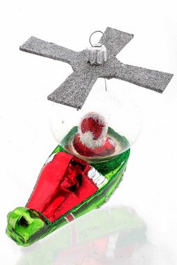 Hamburger Weihnachtskontor Christbaumschmuck Helikopter, Dekohänger - mundgeblasen - handdekoriert