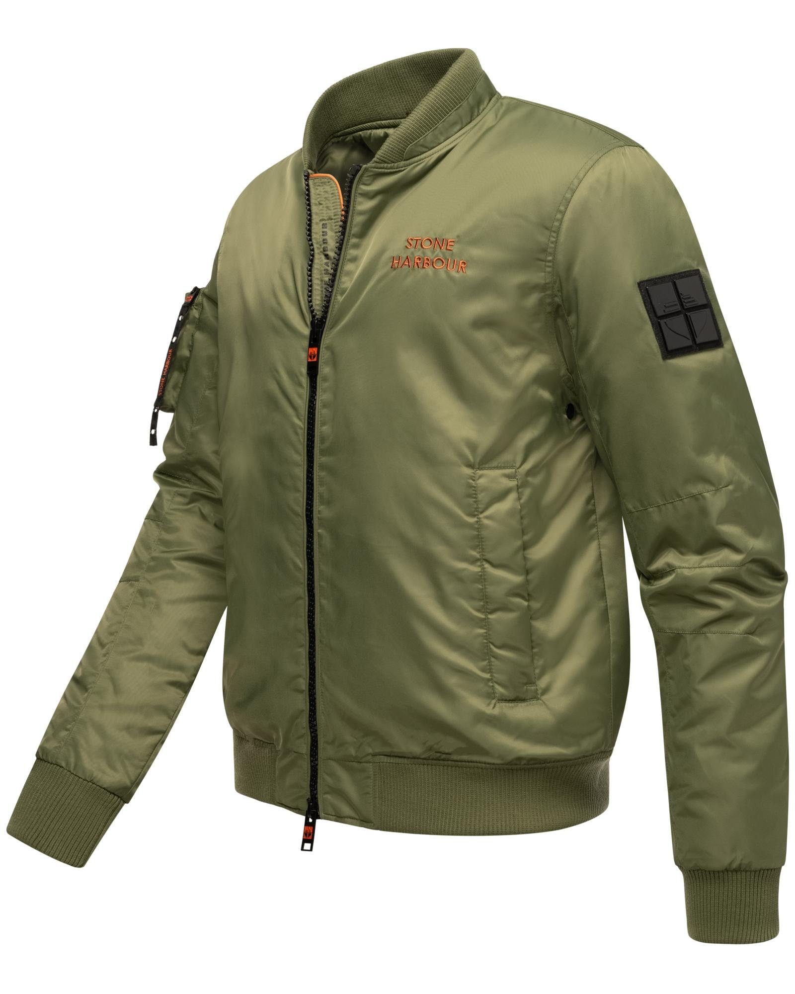 Stone Harbour Bomberjacke Berkoo Coole Herren Pilotenjacke mit praktischer Ärmeltasche