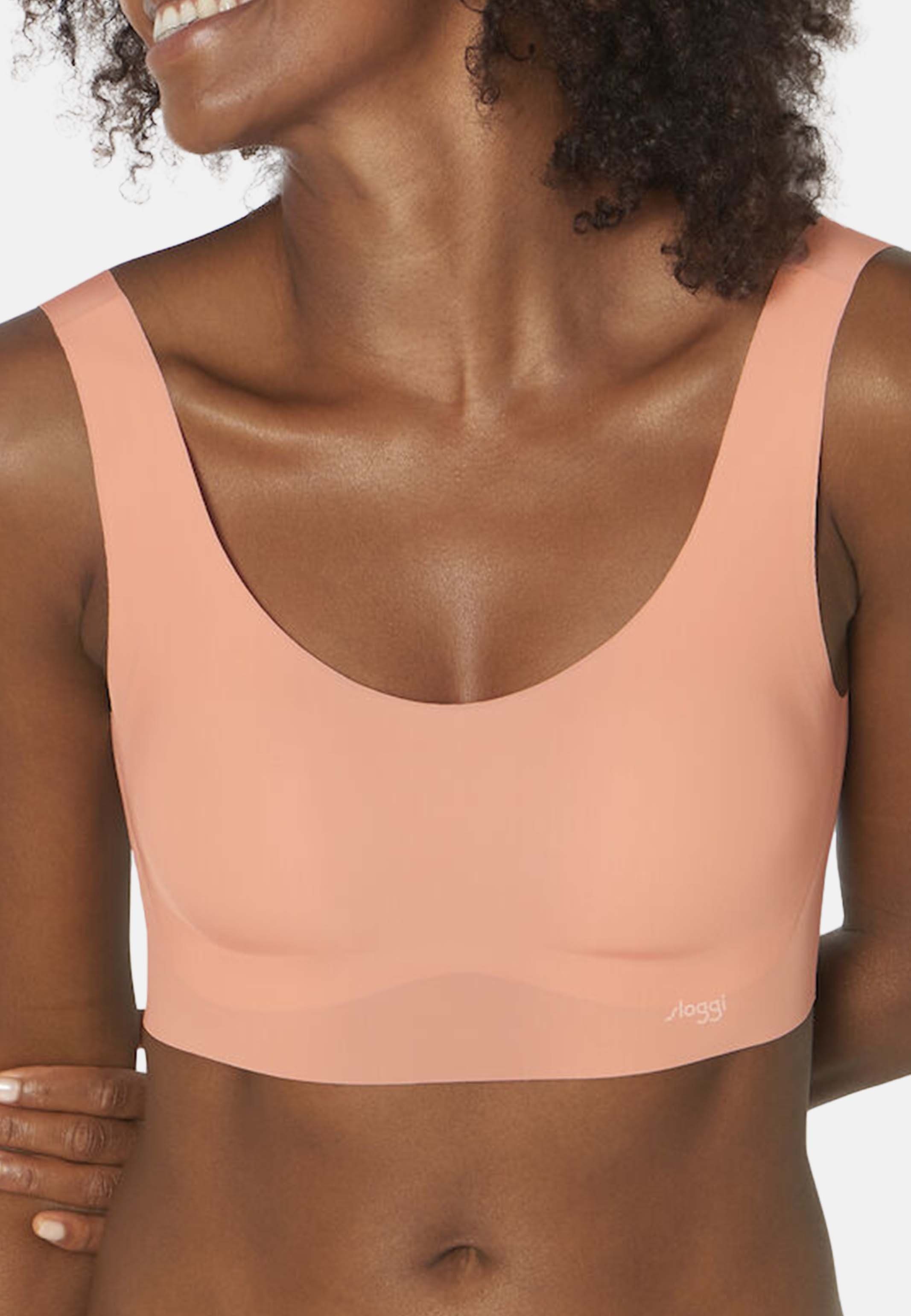 Sloggi Bralette-BH Zero - Pads Herausnehmbare flache Feel Säume, Nahtlos (1-tlg) Top und Coral