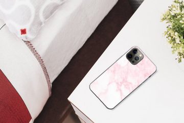 MuchoWow Handyhülle Marmor - Weiß - Rosa - Chic - Marmoroptik, Handyhülle Apple iPhone 12 Pro, Smartphone-Bumper, Print, Handy