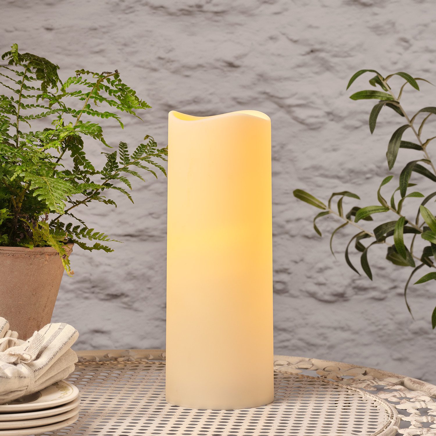 Lights4fun LED-Kerze LED Outdoor Kerze 30 x 10cm