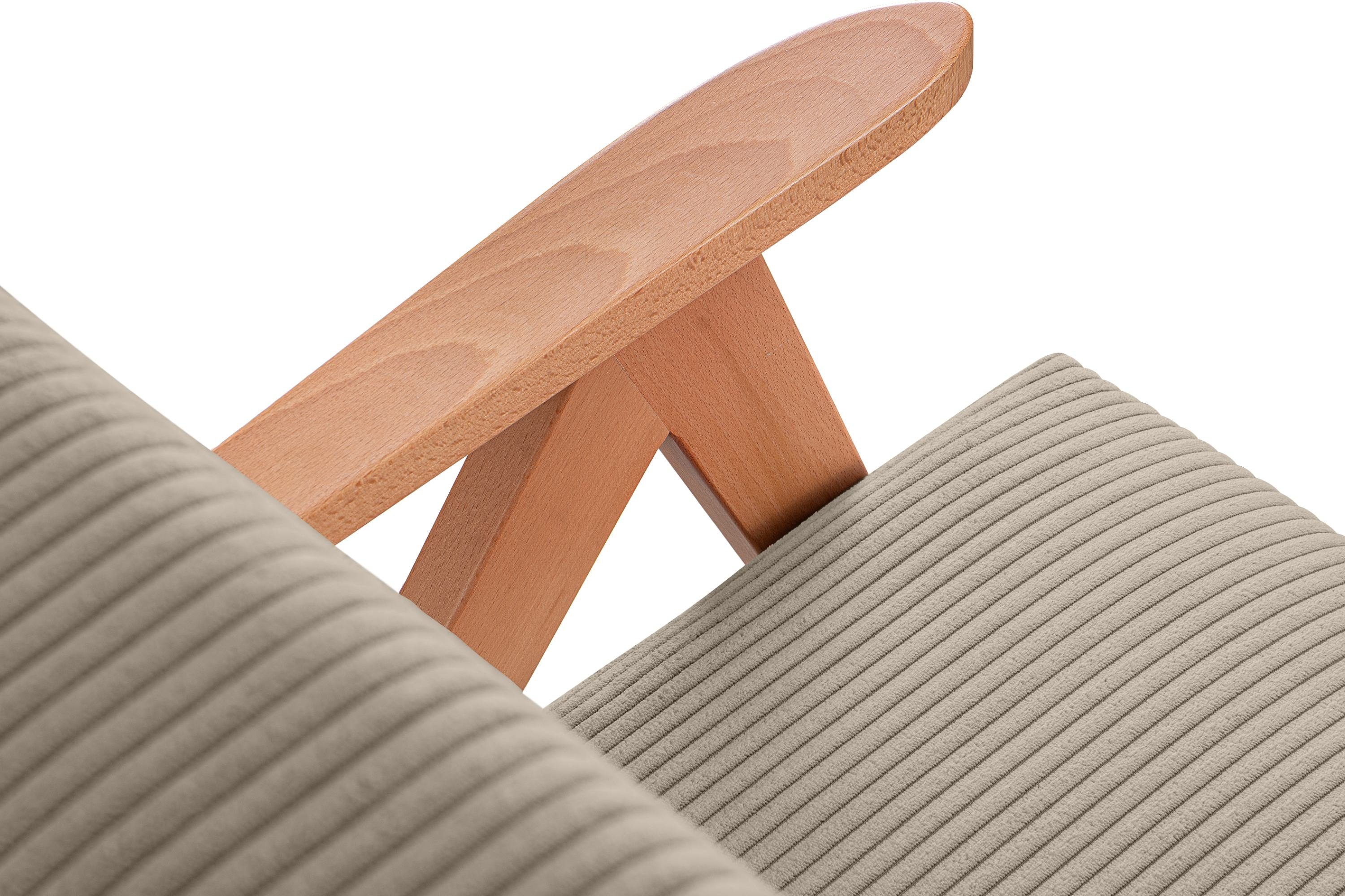 Konsimo Cocktailsessel Sessel, Rückenlehne profilierte Holz, lackiertem NASET aus Rahmen