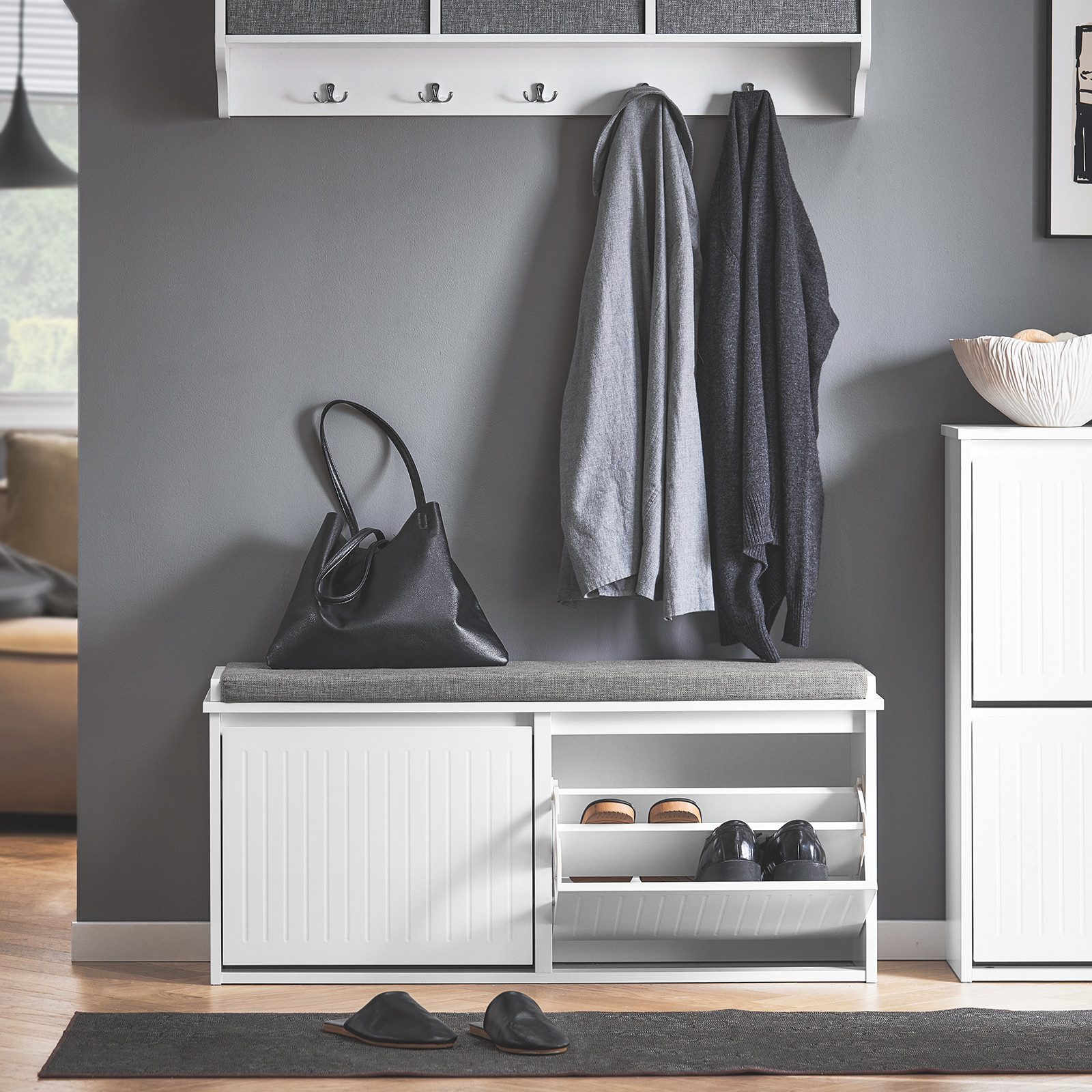 SoBuy Schuhbank FSR98-XL, Schuhregal mit Stauraum, Schuhbank mit Sitzfläche günstig online kaufen