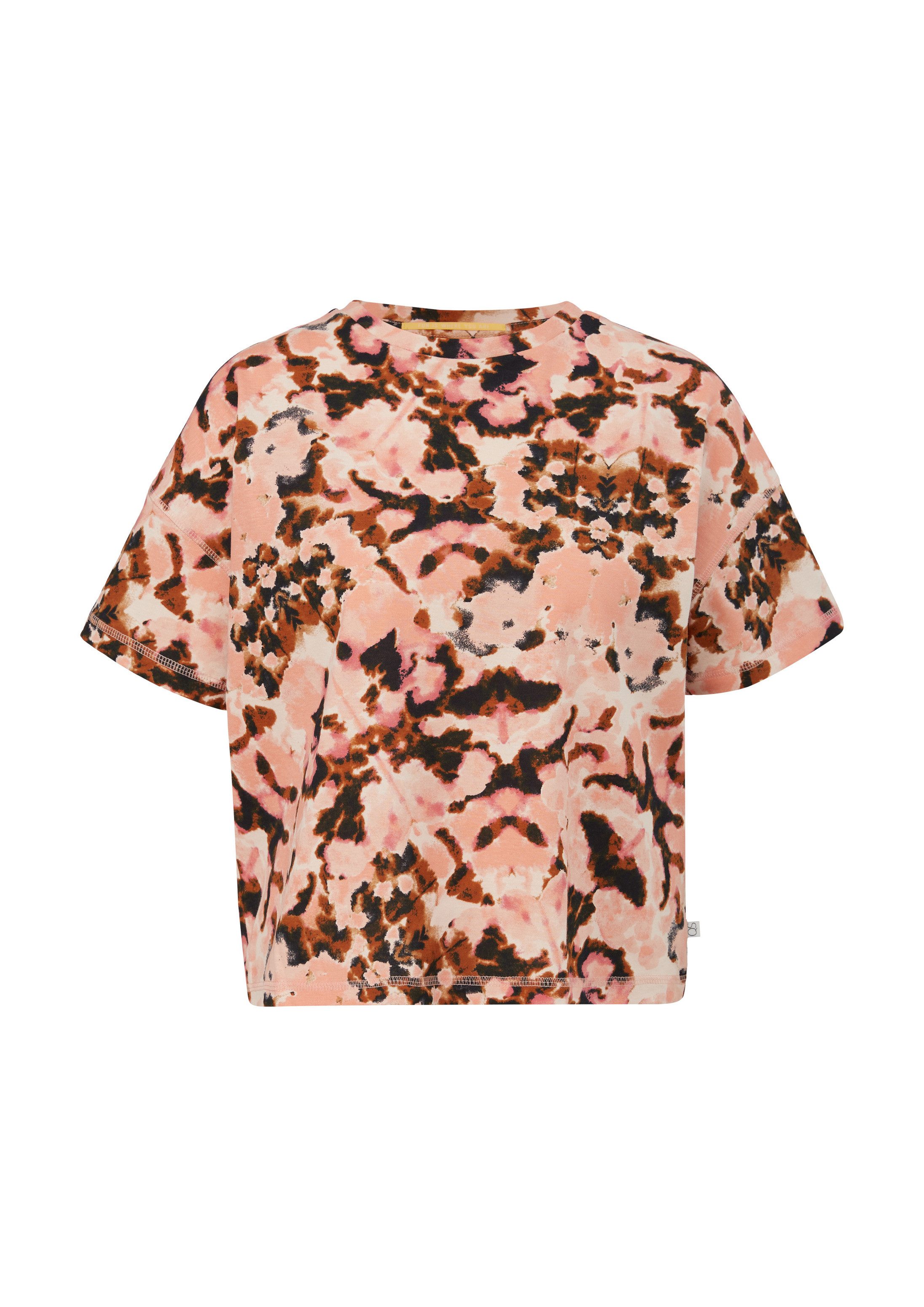 QS Kurzarmshirt T-Shirt Baumwollshirt mit Allover-Print