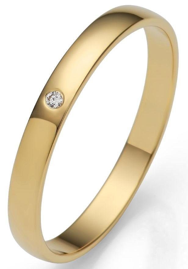 Firetti Trauring Schmuck Geschenk Gold Hochzeit Ehering Trauring "LIEBE", Made in Germany, wahlweise mit oder ohne Brillant