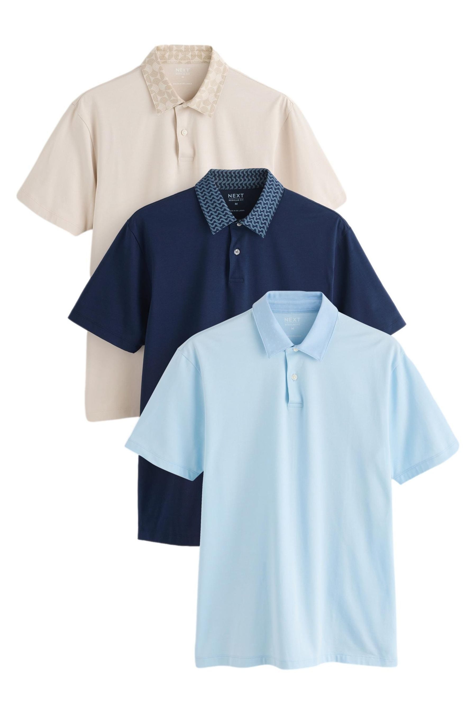Poloshirt 3er-Pack Kurzarm-Poloshirts aus Jersey