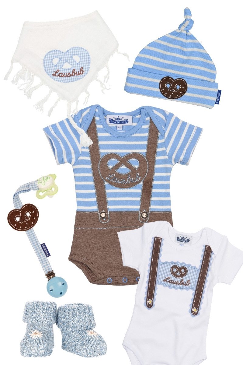 Trachtenkleid Baby Body - LAUSBUB - weiß/hellblau