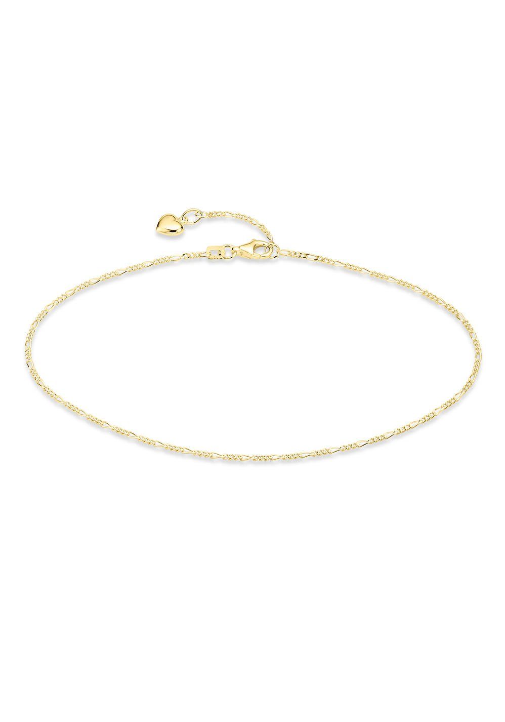 Bruno Banani Fußkette Schmuck Geschenk Silber 925 Körperschmuck Figarokette Herz, Made in Germany