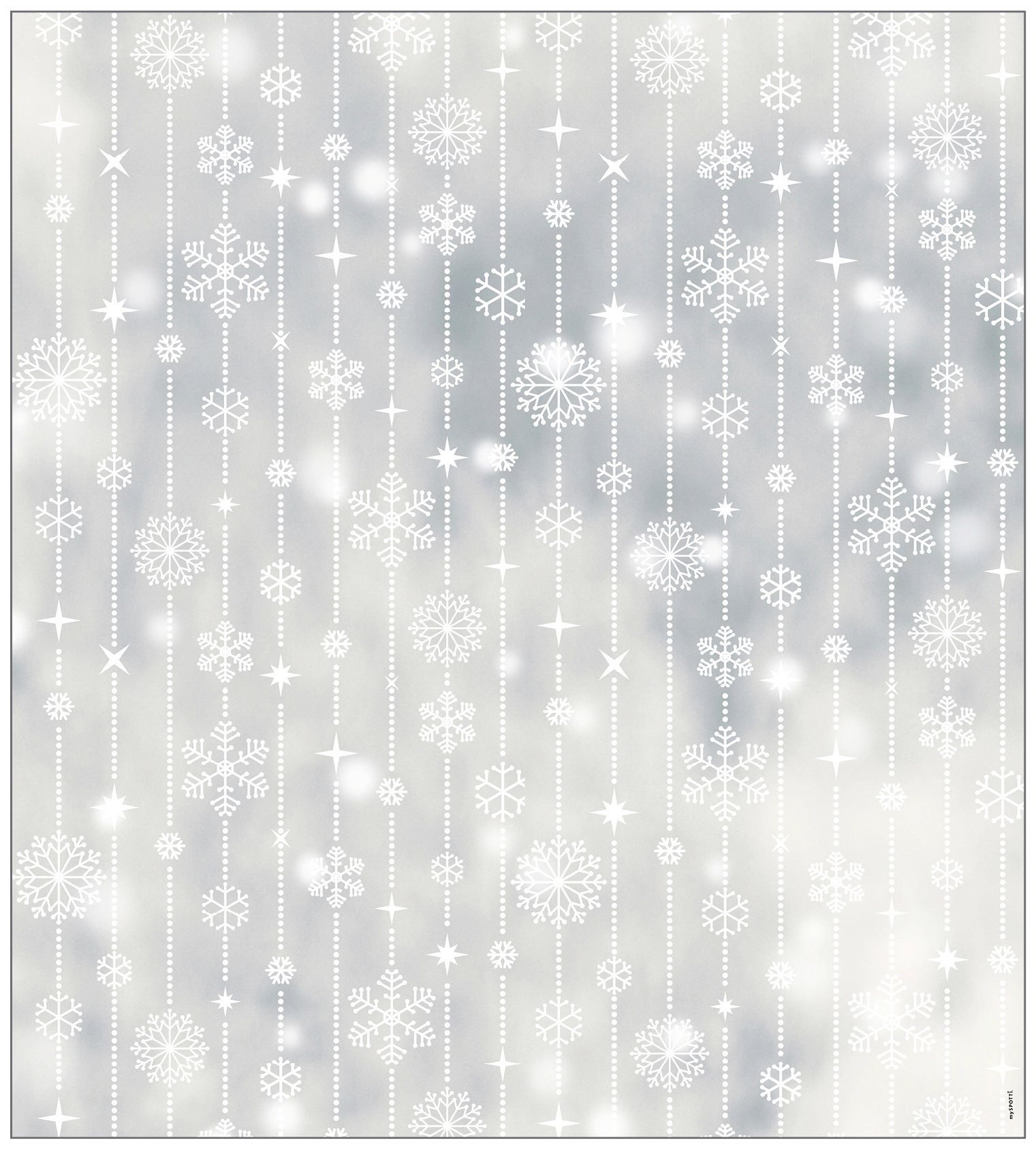 [Japans günstigster Preis] Fensterfolie Look Schneeflocken white, MySpotti, 100 haftend statisch 90 halbtransparent, x cm, glatt