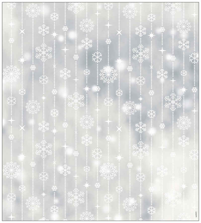 Fensterfolie Look Schneeflocken white, MySpotti, halbtransparent, glatt, 90 x 100 cm, statisch haftend