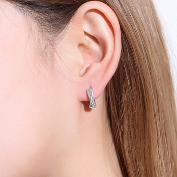 LENBEST Paar Ohrhänger Klein Ohrringe Creolen Silber Schlafen Knorpel Ohrringe 10mm (2-tlg)