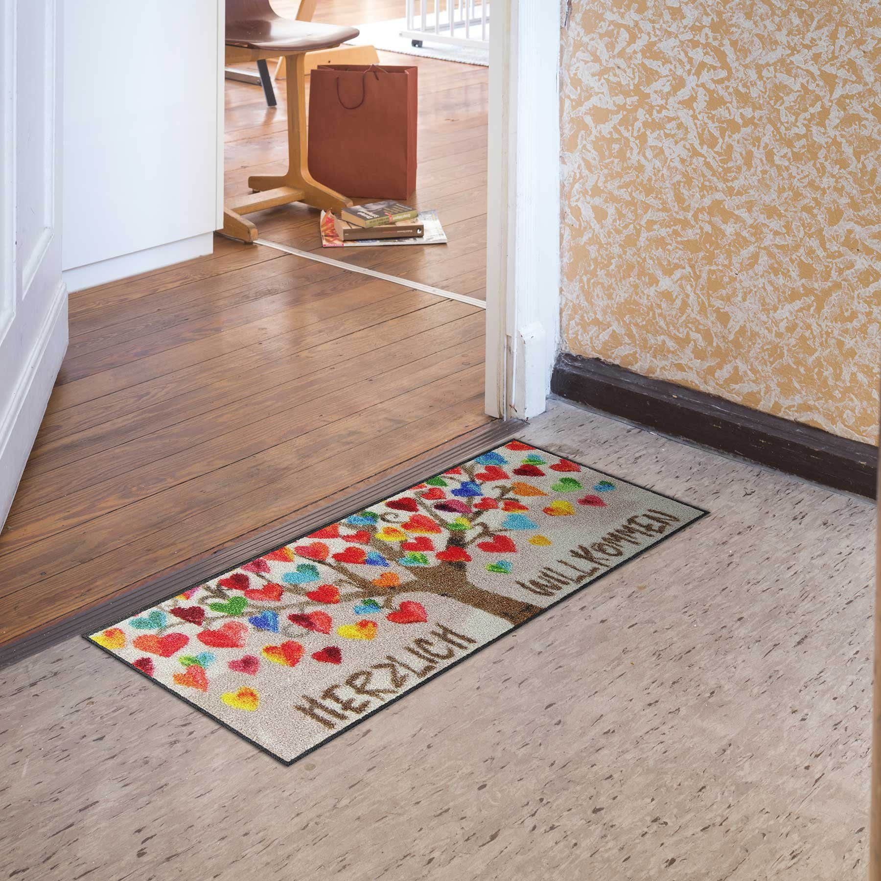 Salonloewe Fußmatte Fußabtreter klein 30x75 Herzbaum, Läufer Mini, Höhe: 30 günstig online kaufen