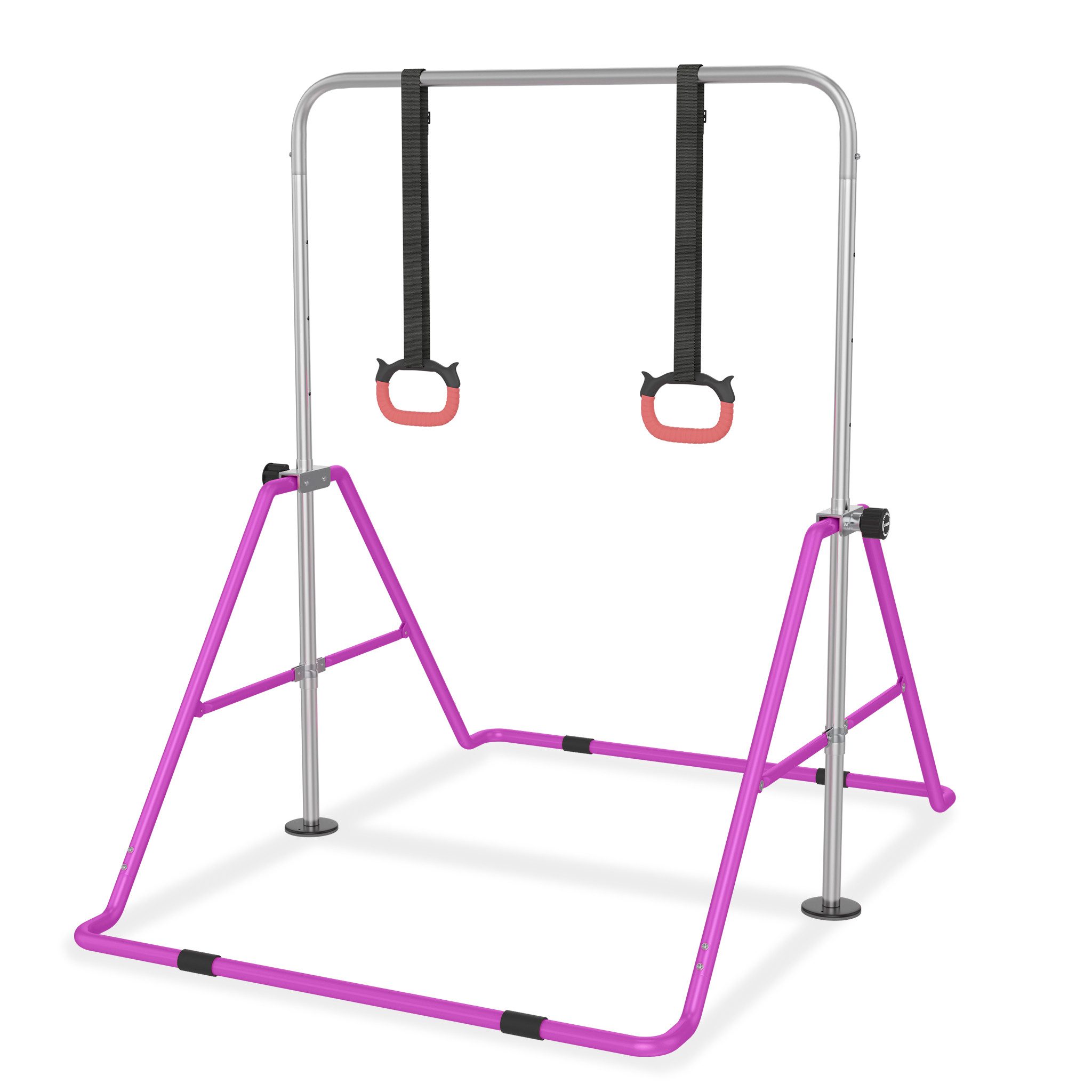 FIVMEN Turnreck Gymnastikstange Kinder Faltbarer, Reckstange Indoor höhenverstellbar, (Stabile Stahlkonstruktion, Erweiterbare Junior-Heimausrüstung Stangen für das Kinderheimtraining)