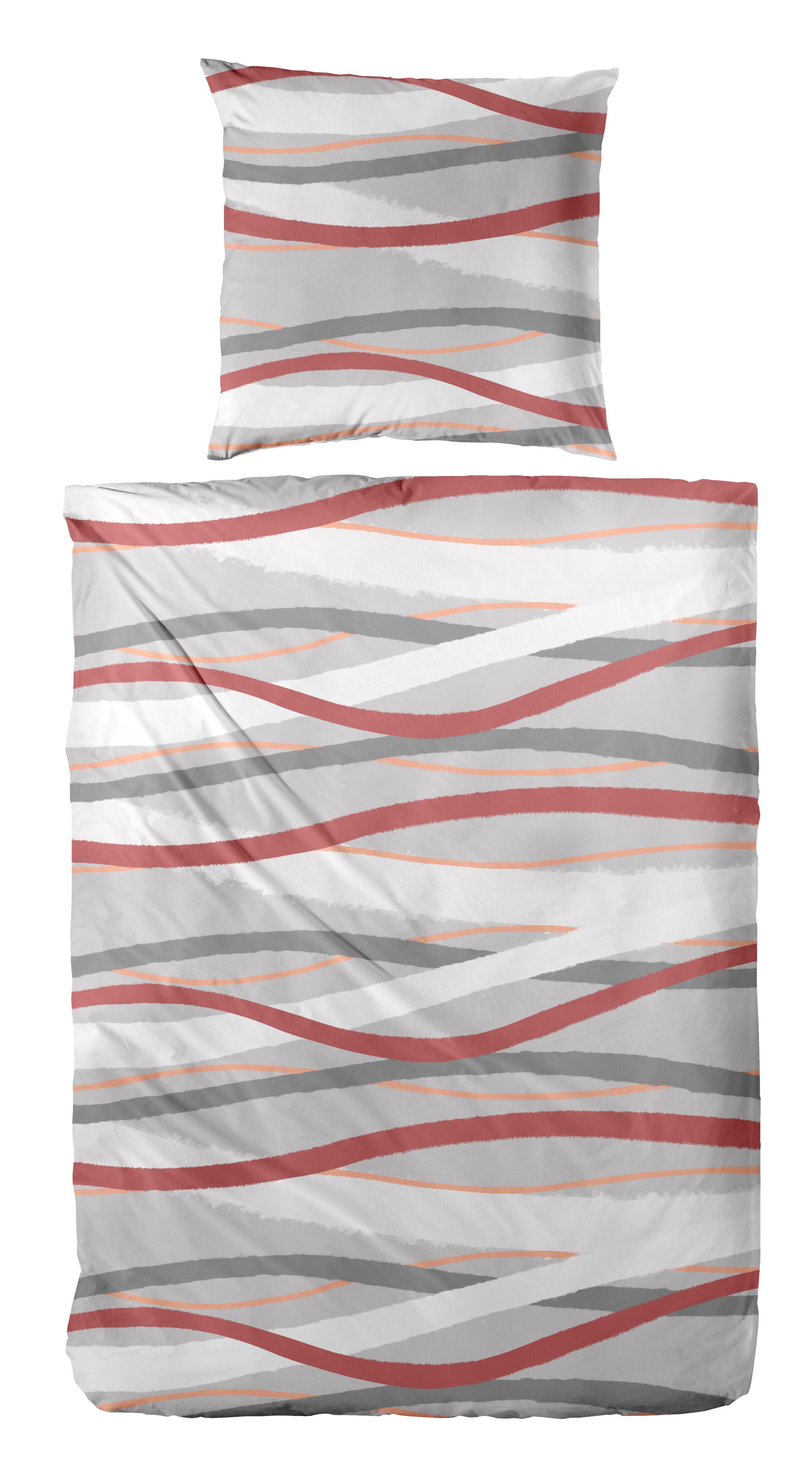 Primera Bettwäsche Biber-Bettwäsche Whips, Biber, 2 teilig, mit modernen Linien