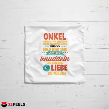 22Feels Dekokissen Du Wirst Onkel Schwangerschaft Geschenk Männer Deko Herren Spruch, Deko mit Persönlichkeit