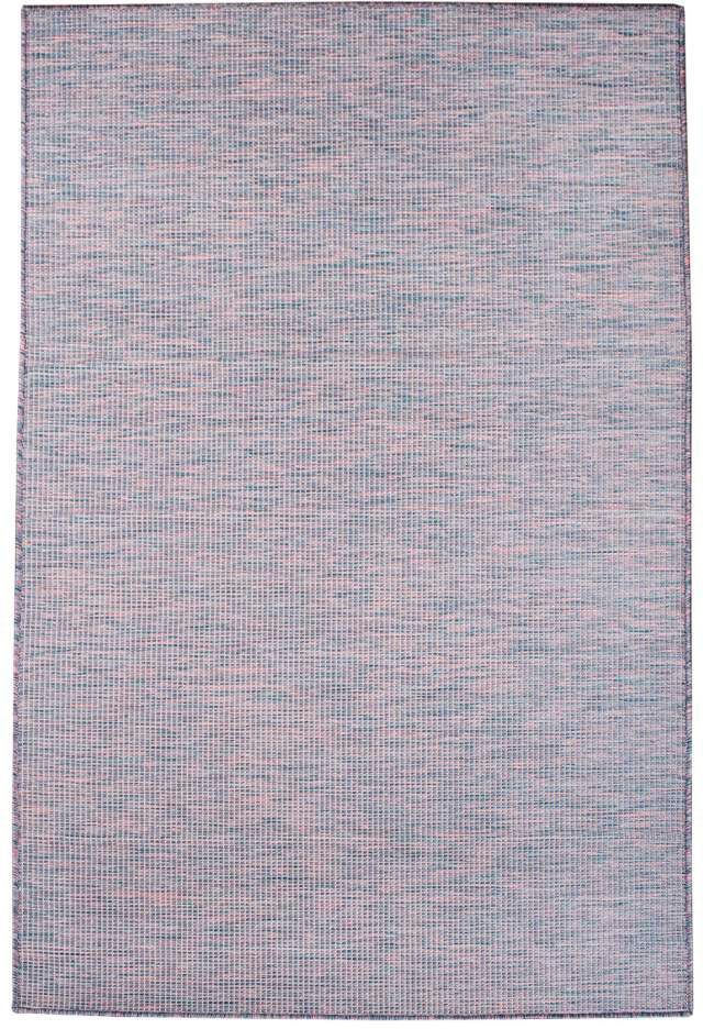 Wetterfest UV-beständig, & Carpet 5 rechteckig, Palm, Balkon, Terrasse, Teppich flach für mm, City, Höhe: blau/pink Küche, gewebt
