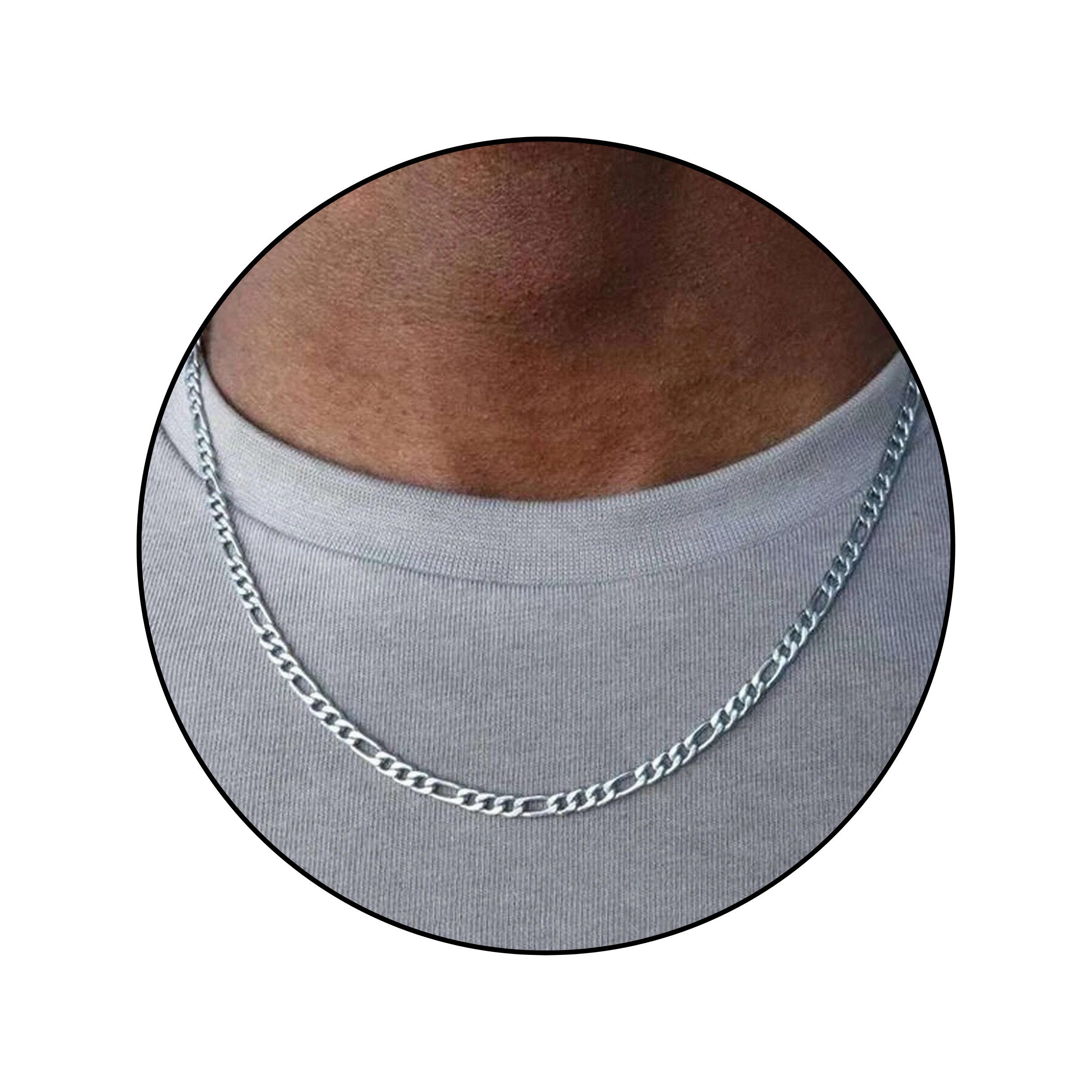 GOLDKLEIN Edelstahlkette Herren Edelstahl Silber Mode Schmuck Figaro, Angeb günstig online kaufen