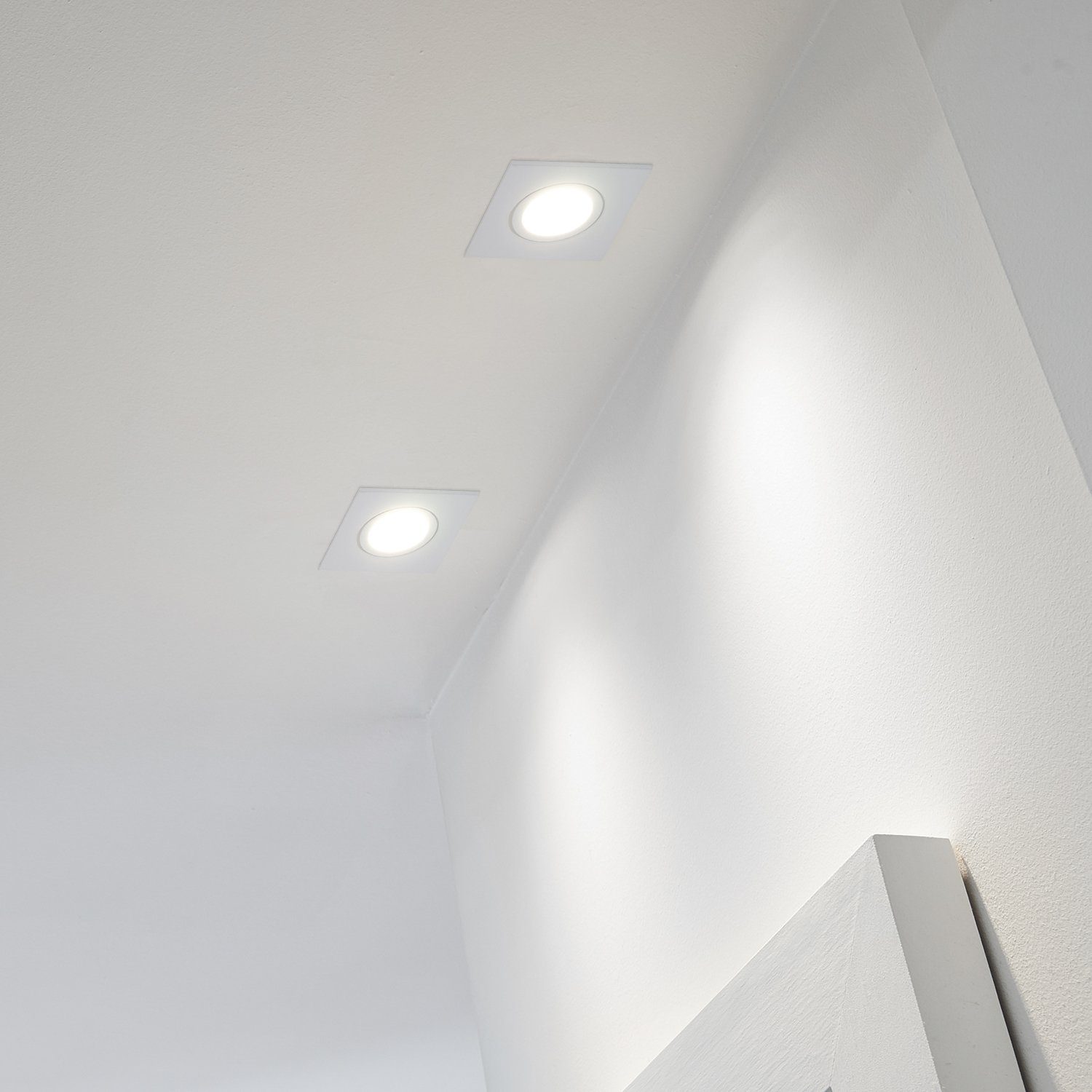LEDANDO LED Einbaustrahler LED Einbaustrahler Set Weiß matt mit 4000K LED GU10 Markenstrahler von