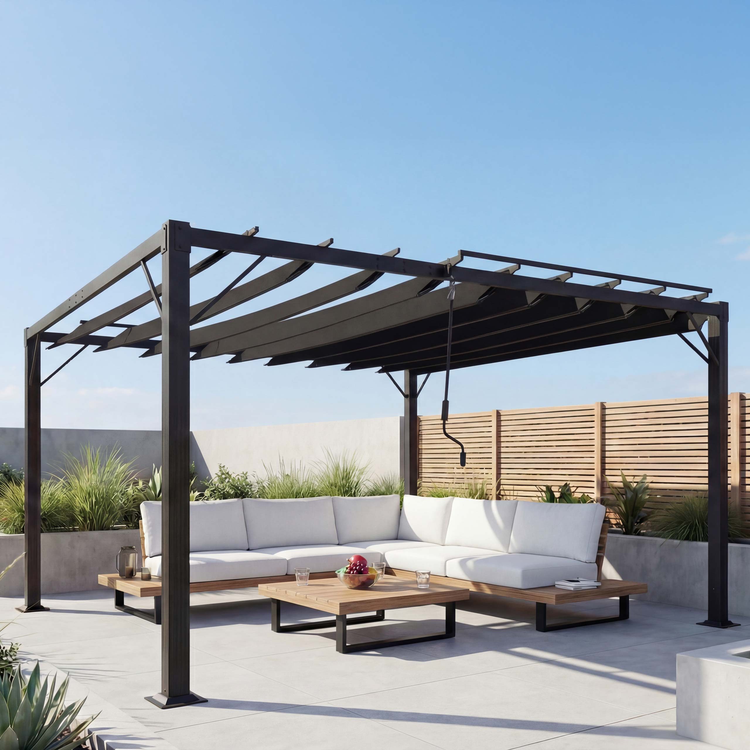MCW Pergola MCW-L40-3x4, BxTxH: 388x295x213 cm, BSCI-Sozialstandards geprüft, Stabiles Gestell mit Füßen