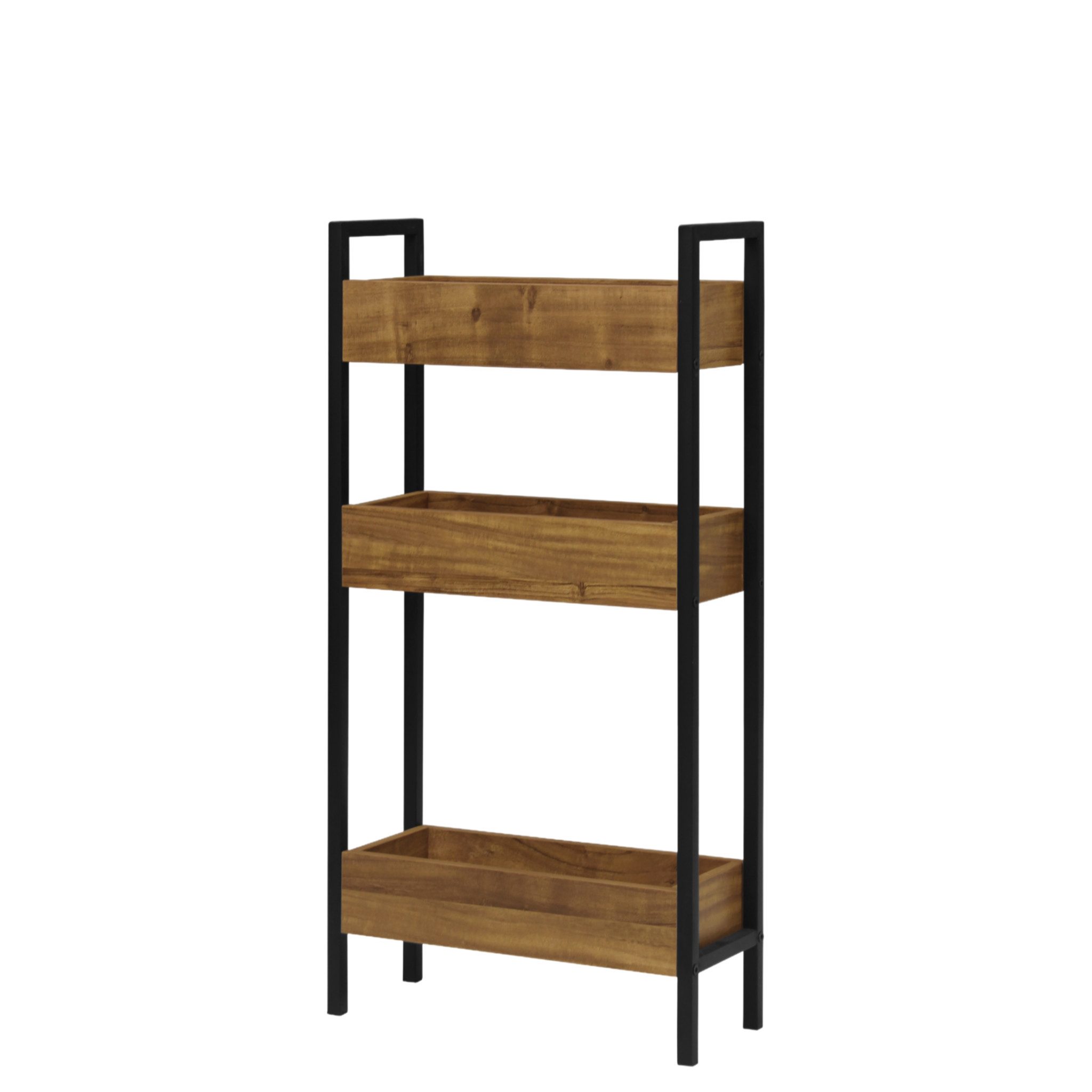 Gotagee Regal 3-Ebenen Regal Aufbewahrungskasten Wohnzimmerregal Bücherrega günstig online kaufen