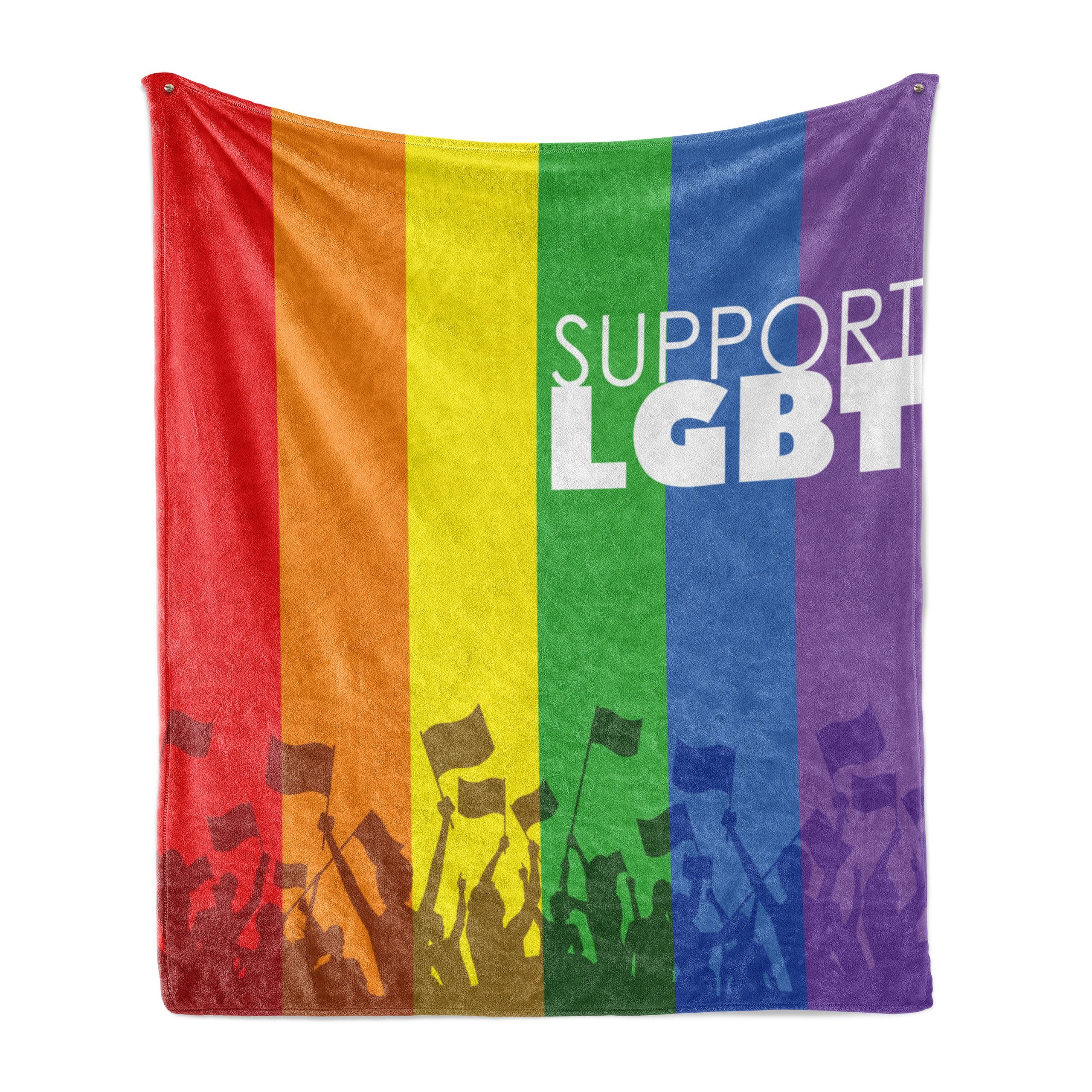 Wohndecke Gemütlicher Plüsch für den Innen- und Außenbereich, Abakuhaus, Stolz Unterstützung LGBT Feier Flagge