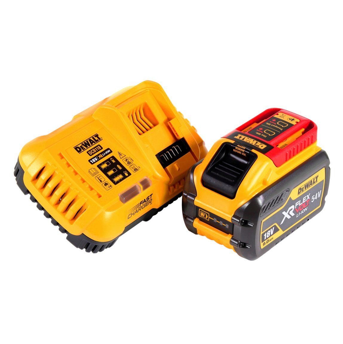 DeWalt DCB 118 X1 FlexVolt 54 V / 18 V Starter Set + 1x DCB 547 Akku 9,0 Ah Schnelllade-Gerät