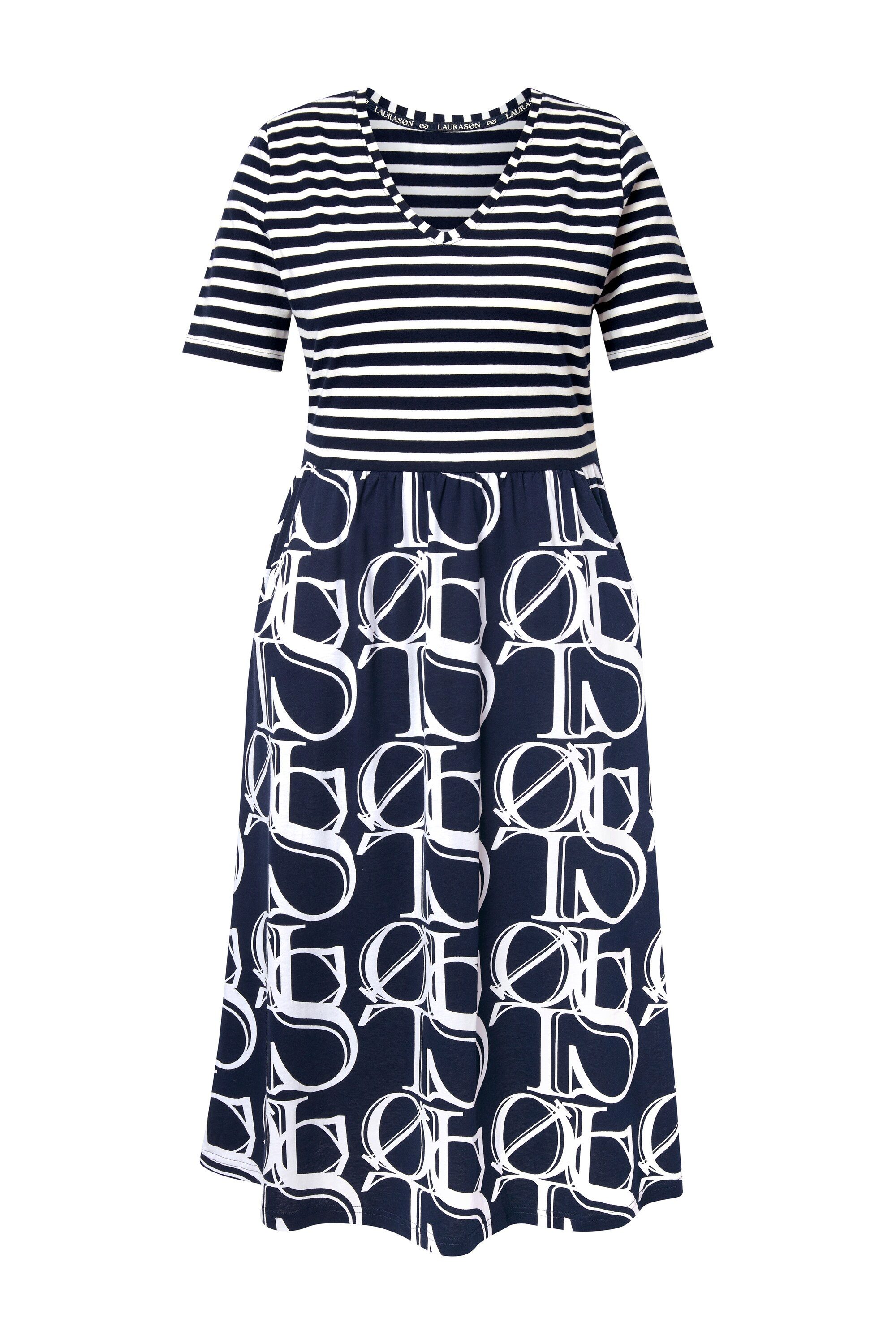 Laurasøn Jerseykleid Jerseykleid V-Ausschnitt 1/2 Arm