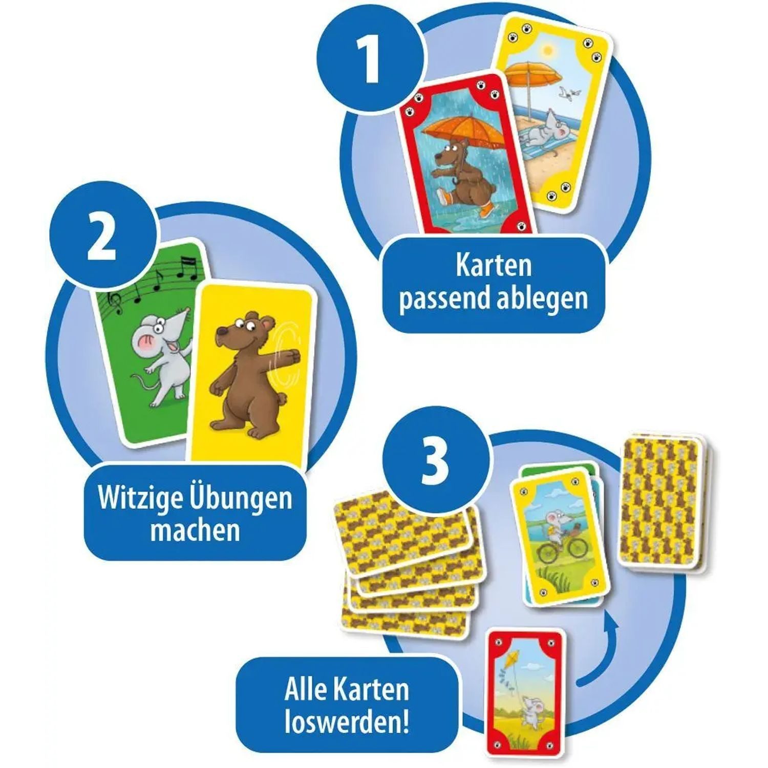 Schmidt Spiele Spiel Mauseschlau & Bärenstark, Bewegungs-Mau Mau
