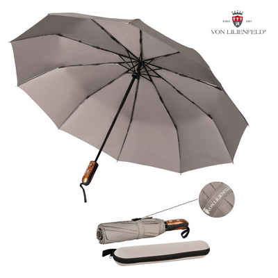 von Lilienfeld Taschenregenschirm Schirm Clark mit Reise-Etu Auf-Zu-Automatik Teflonbeschichtung, extrem wasserabweisend, schnelltrocknend